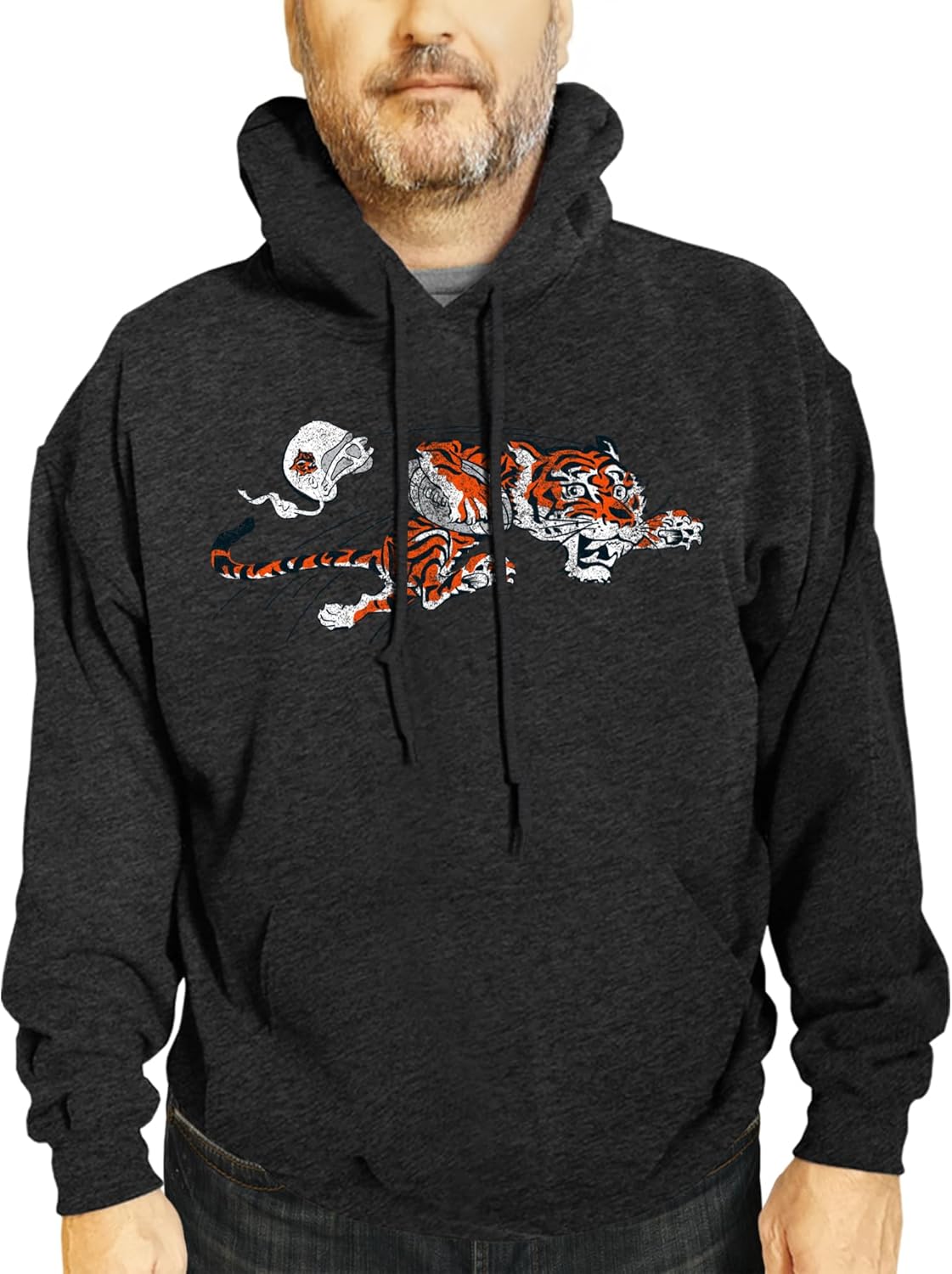 Team Fan Apparel NFL Adult Unisex Modern Throwback Ultra Soft Fleece Hooded Sweatshirt, Heathered Football Hoodie