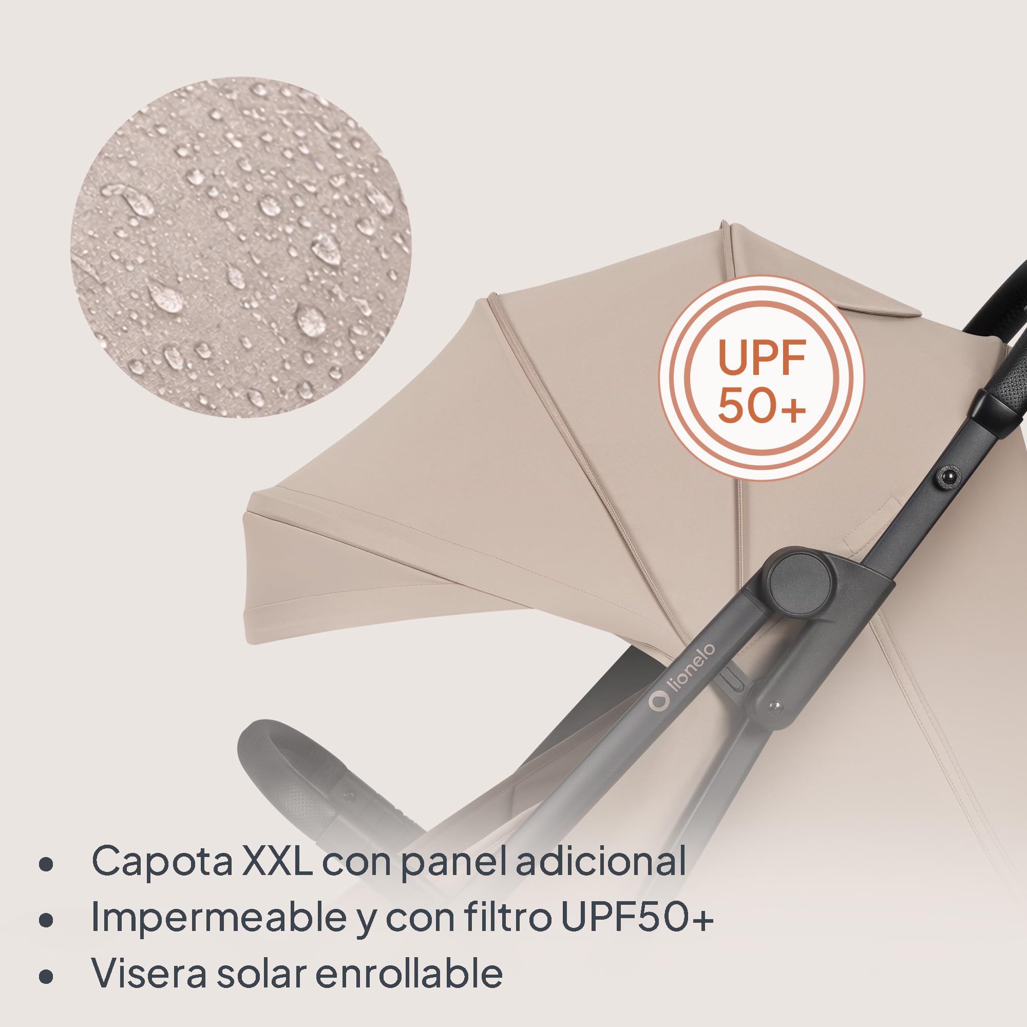Lionelo Tansi Silla de Paseo Ligera y Carrito Bebé Compacto, hasta 22 kg, Plegado Automático con una Mano, Posición Reclinable, Ruedas GravelTech con Amortiguación, Capota Impermeablee, Mosquitera