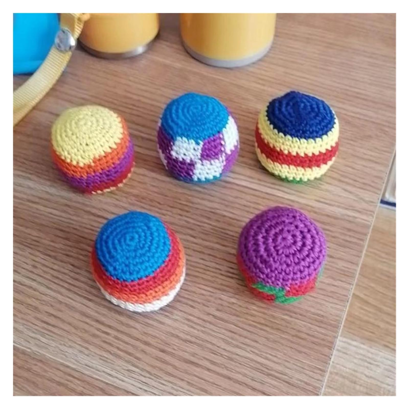 Handgemachte Footbags Soft Handmade Sacks for Footbag Juggling Balls Outdoor Toy Safe and Durable for Camping(5pcs)