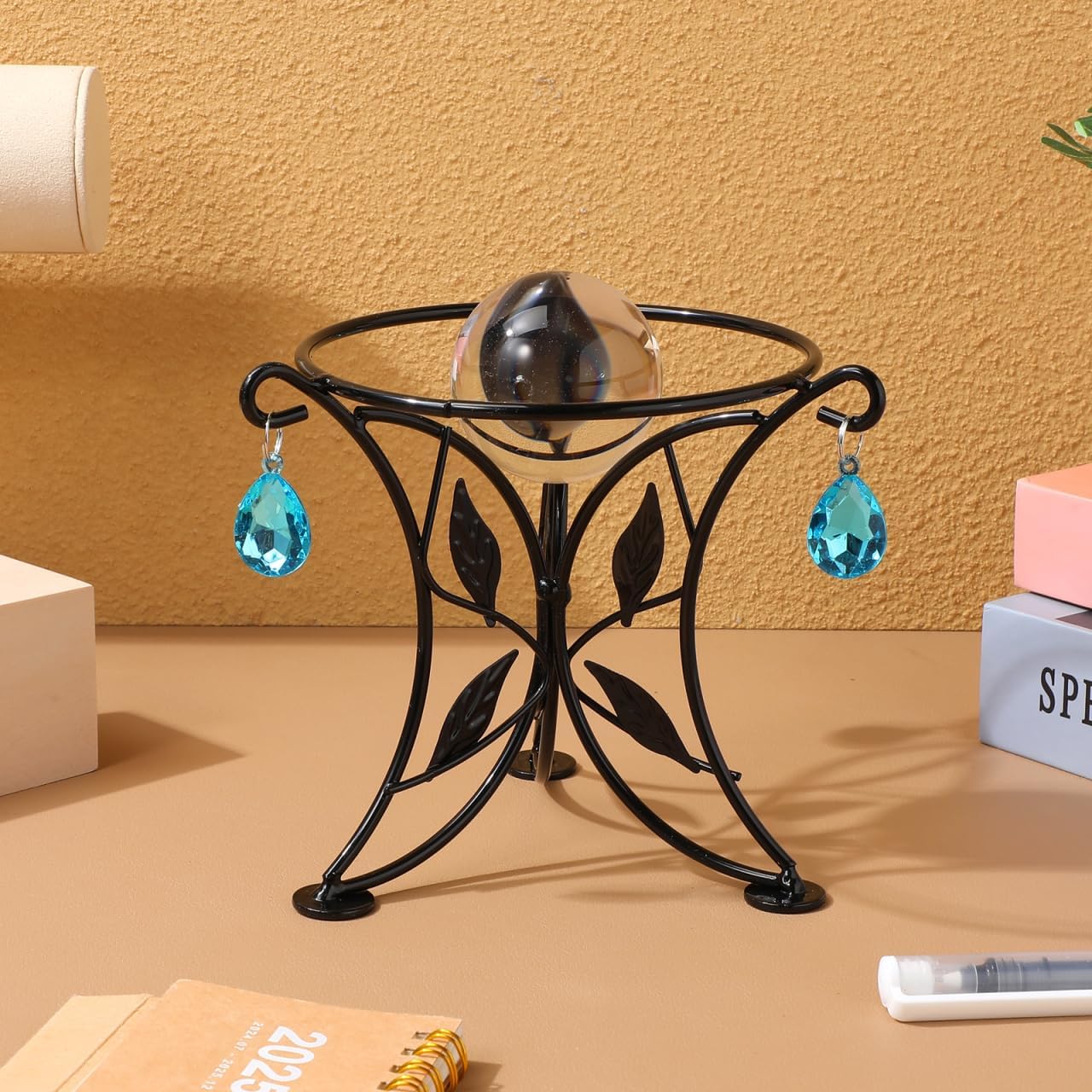 IMIKEYA Gazing Ball Stand Metal Sphere Holder for Crystal Display Decorative Base for Home Stable Support for Globes Crystals Eggs and More