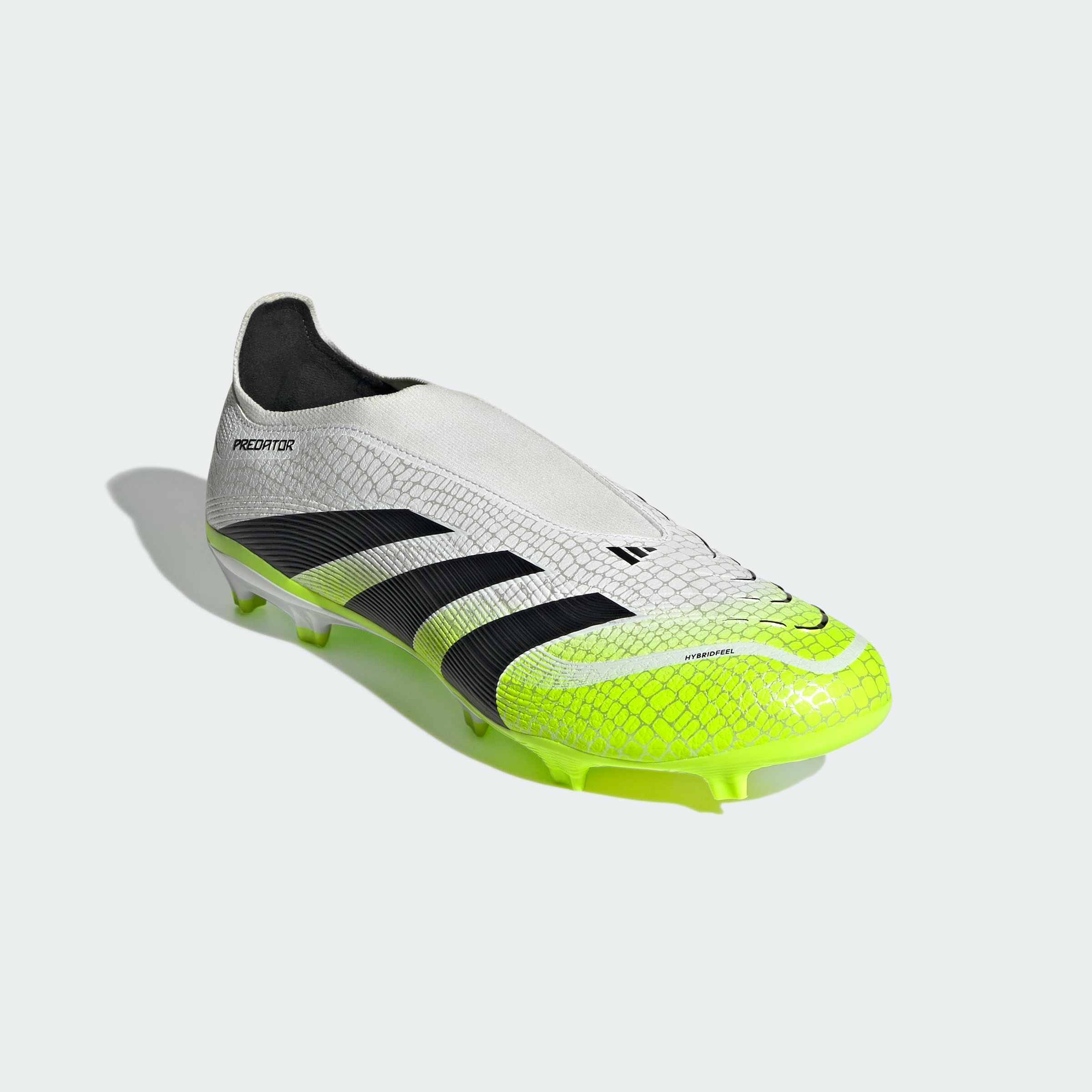 Adidas Unisex League Laceless Firm Ground/Multi Ground Football Boots, Cloud White/Core Black/Lucid Lemon, 40 2/3 EU
