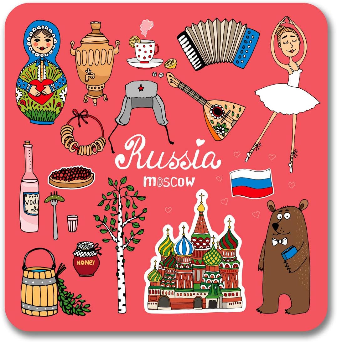 Giftcart Moscow Fridge Magnet Collection for Kitchen 9 x 9 cm, Best Fridge Magnet, Magnet for Fridge Door, Souvenir Fridge Magnets (Icons)