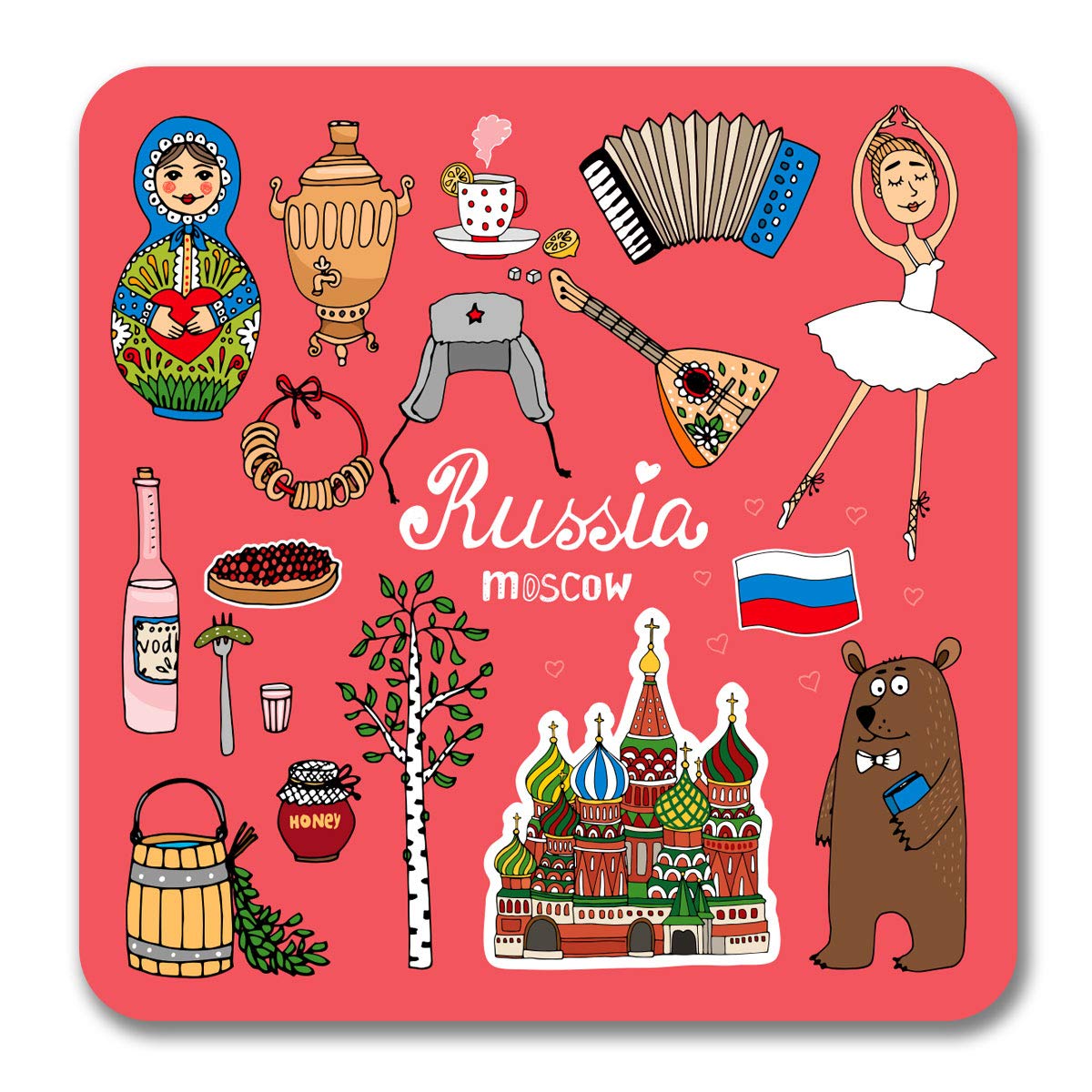 Giftcart Moscow Fridge Magnet Collection for Kitchen 9 x 9 cm, Best Fridge Magnet, Magnet for Fridge Door, Souvenir Fridge Magnets (Icons)