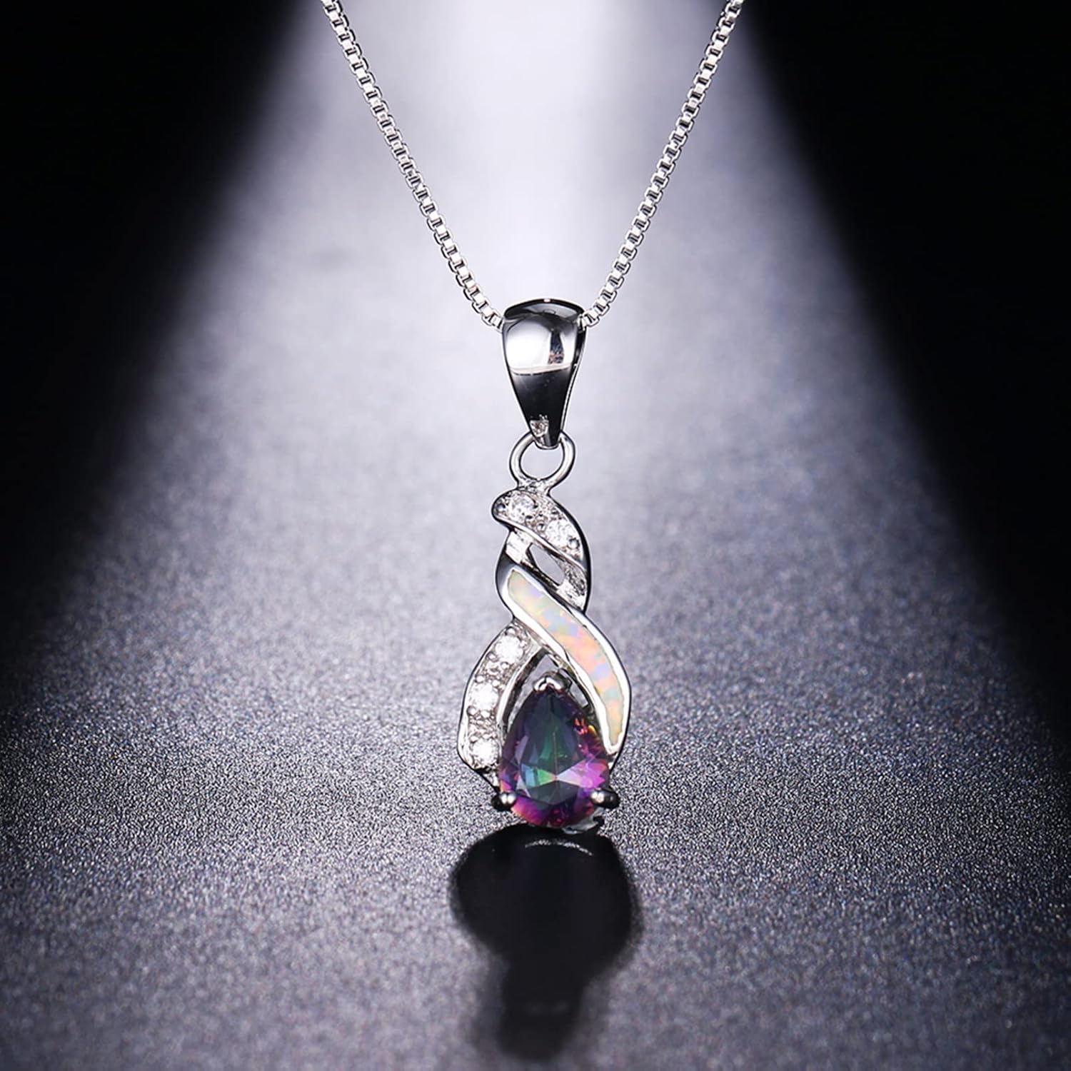 Hermosa Jewelry Sets Australian Created Opal Necklace Earrings Mother's Day Gifts Jewelry for Mom - Image 7