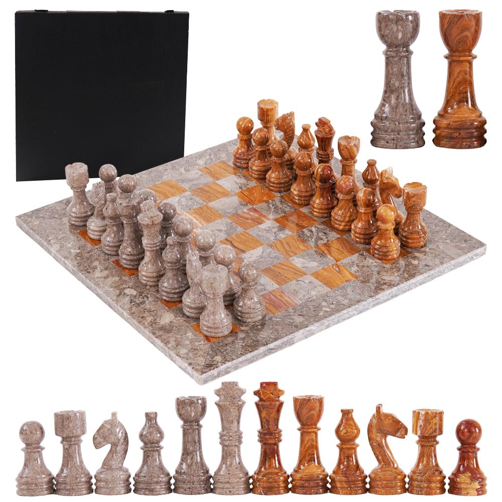 Jeu D’échecs En Marbre Radicaln – 30,5 Cm – Onyx Blanc Et Vert – 32 Pièces – Plateau + Pièces – Jeu De Société Outdoor – Décoration Intérieure – Cadeau Adulte