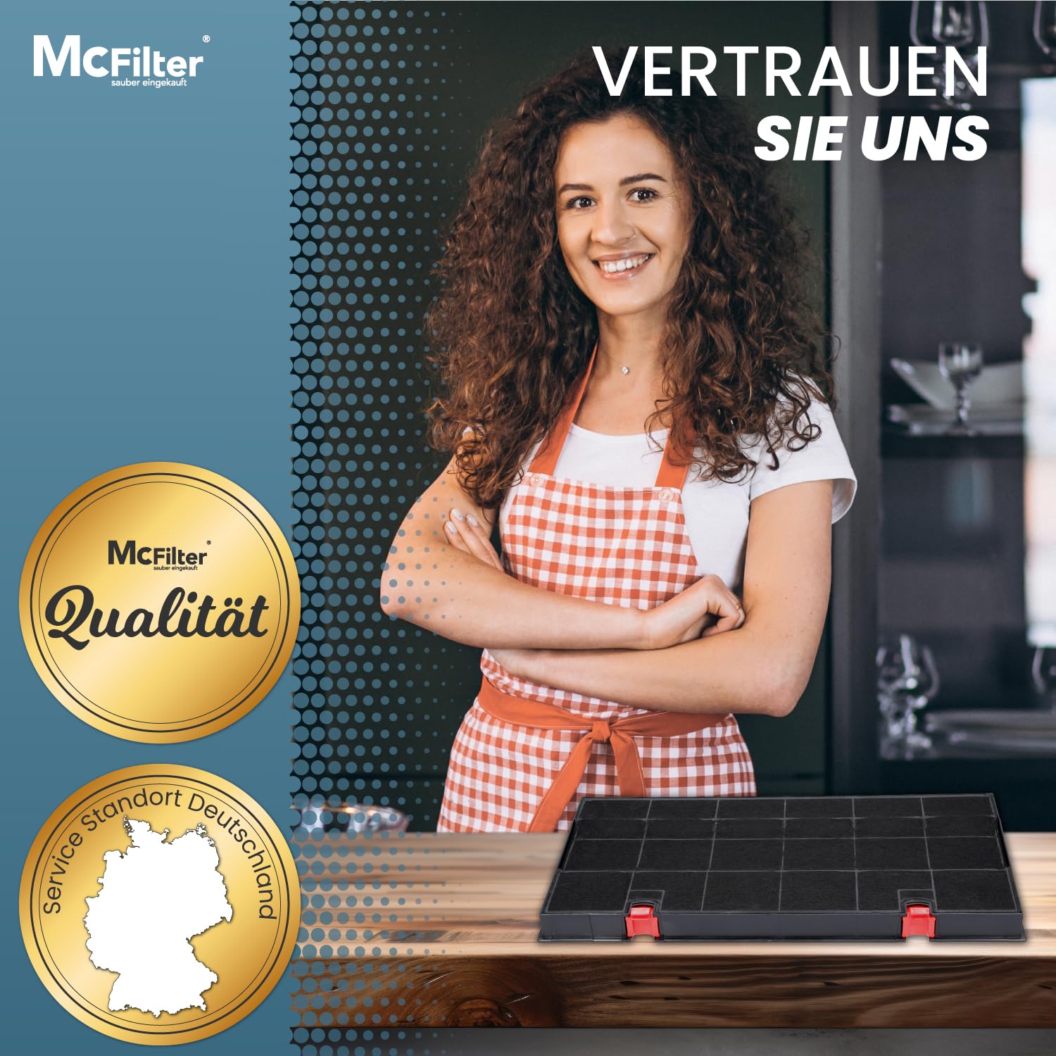McFilter I 2x Aktivkohlefilter Dunstabzugshaube kompatibel mit Kohlefilter AEG Electrolux 902979366-9, Bauknecht DKF24, Zanussi KLF60/80 Typ150, Siemens LZ33900, Neff Z5147X0 - Filter für Abzugshaube