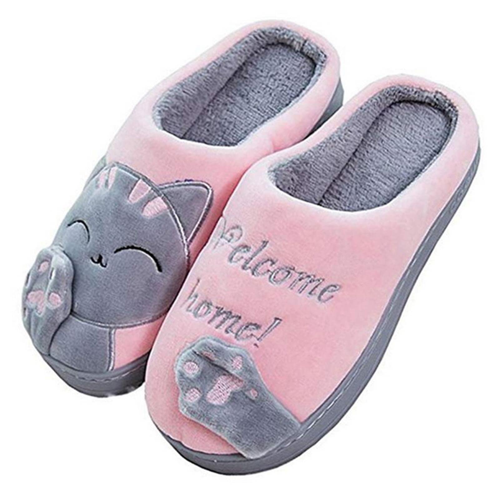 Desconocido Zapatillas Casa Mujer con Forro De Felpa Y Suela Dura - Cómodas/Blanditas/Mulliditas Y Calentitas, Unisex-Adulto (pink1 37/38)