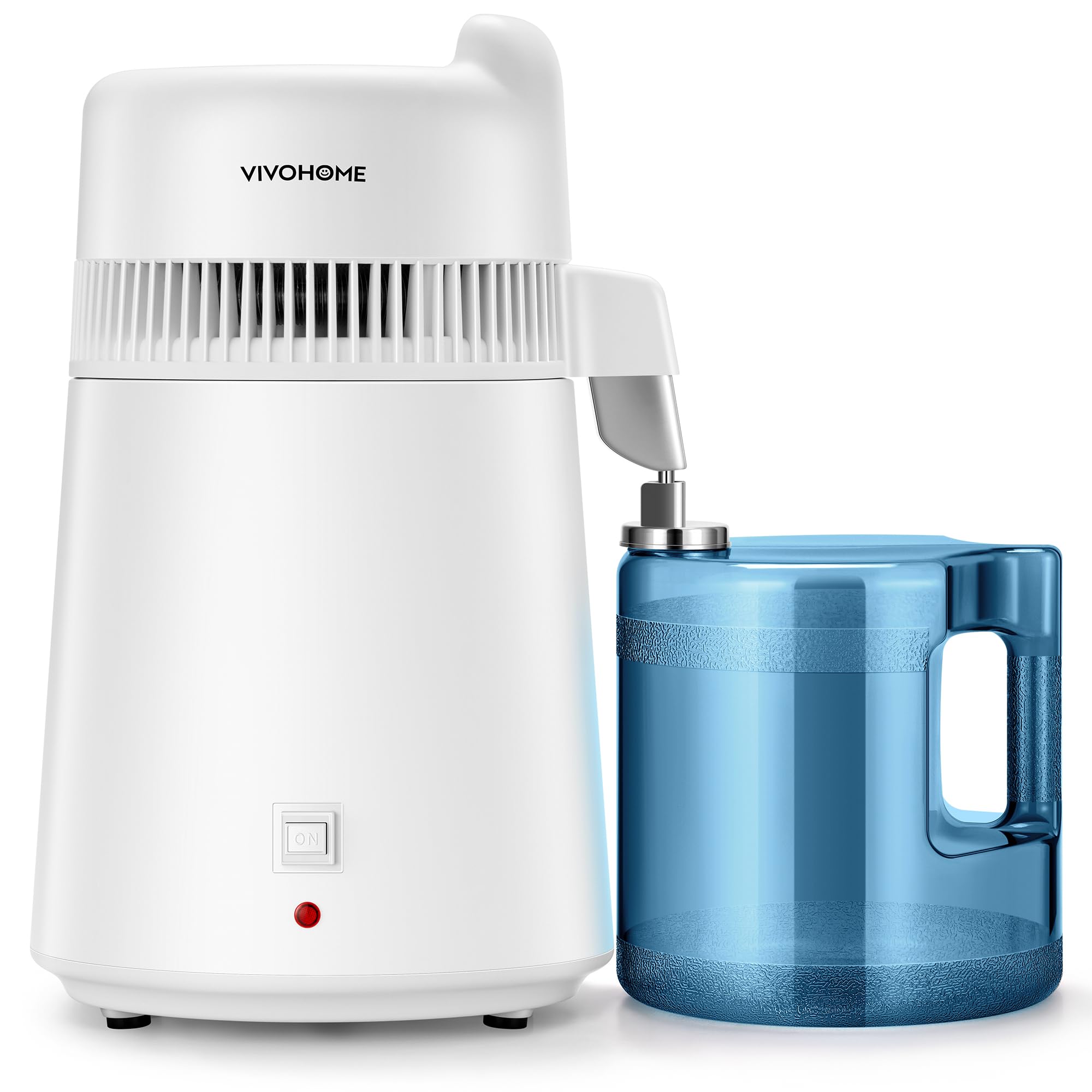 VIVOHOME - 6L/1.6 Gallon 900W Water Distiller Machine with Purifier Filter Smart Switch for Office Home White