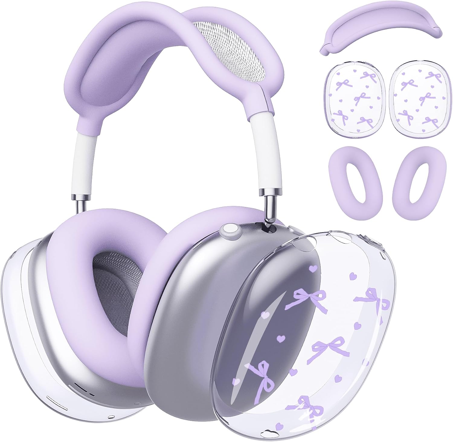 for AirPods Max Headphones Bow Heart Ear Covers for AirPods Max 2