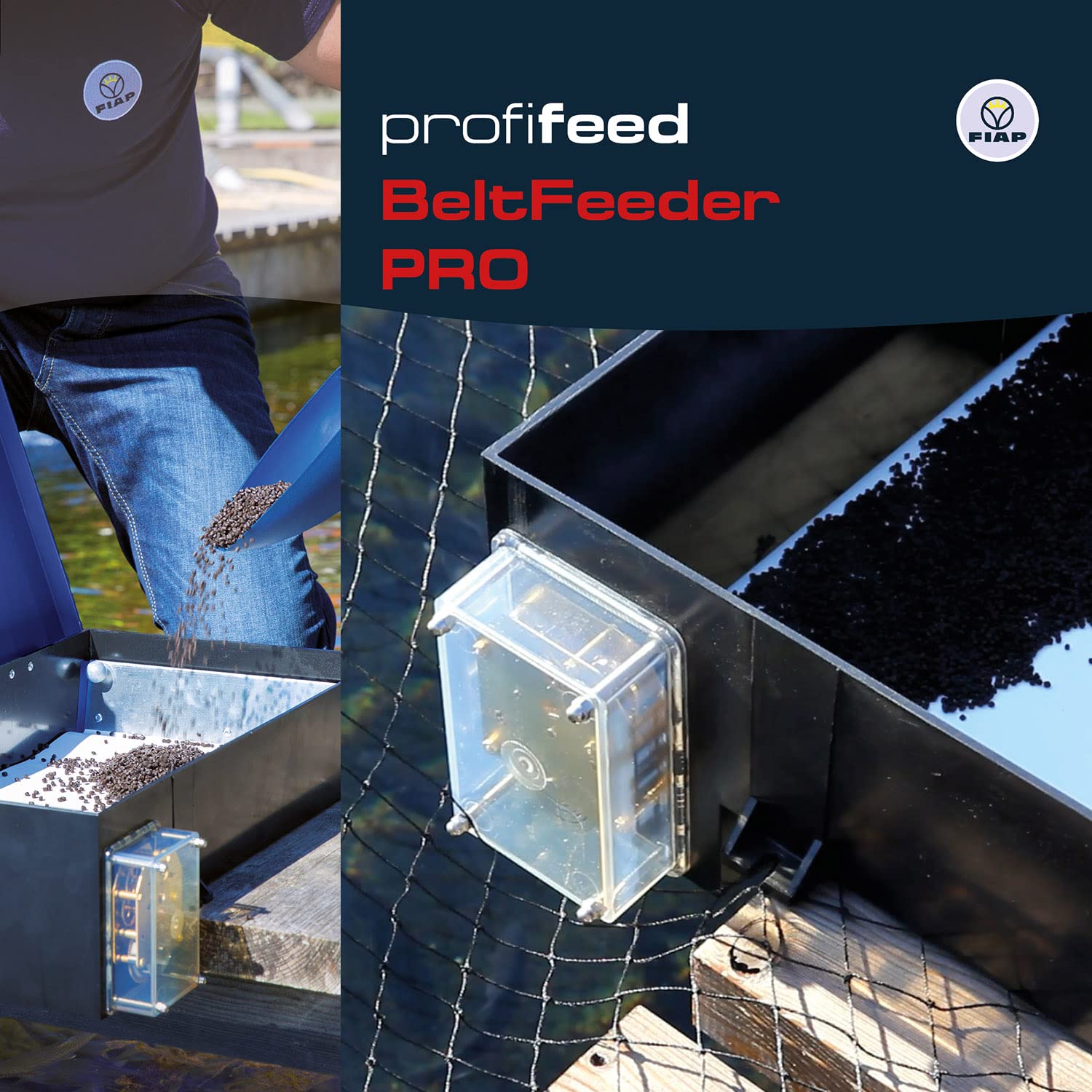 FIAP profifeed BeltFeeder PRO 3 kg / 12 h - Futterautomat - Fischfutterautomat - Teichwirtschaft - Teichfische - mechanisches Uhrwerk - Gleitringlager - Fischzucht - Füllmenge Futterkasten 3 kg