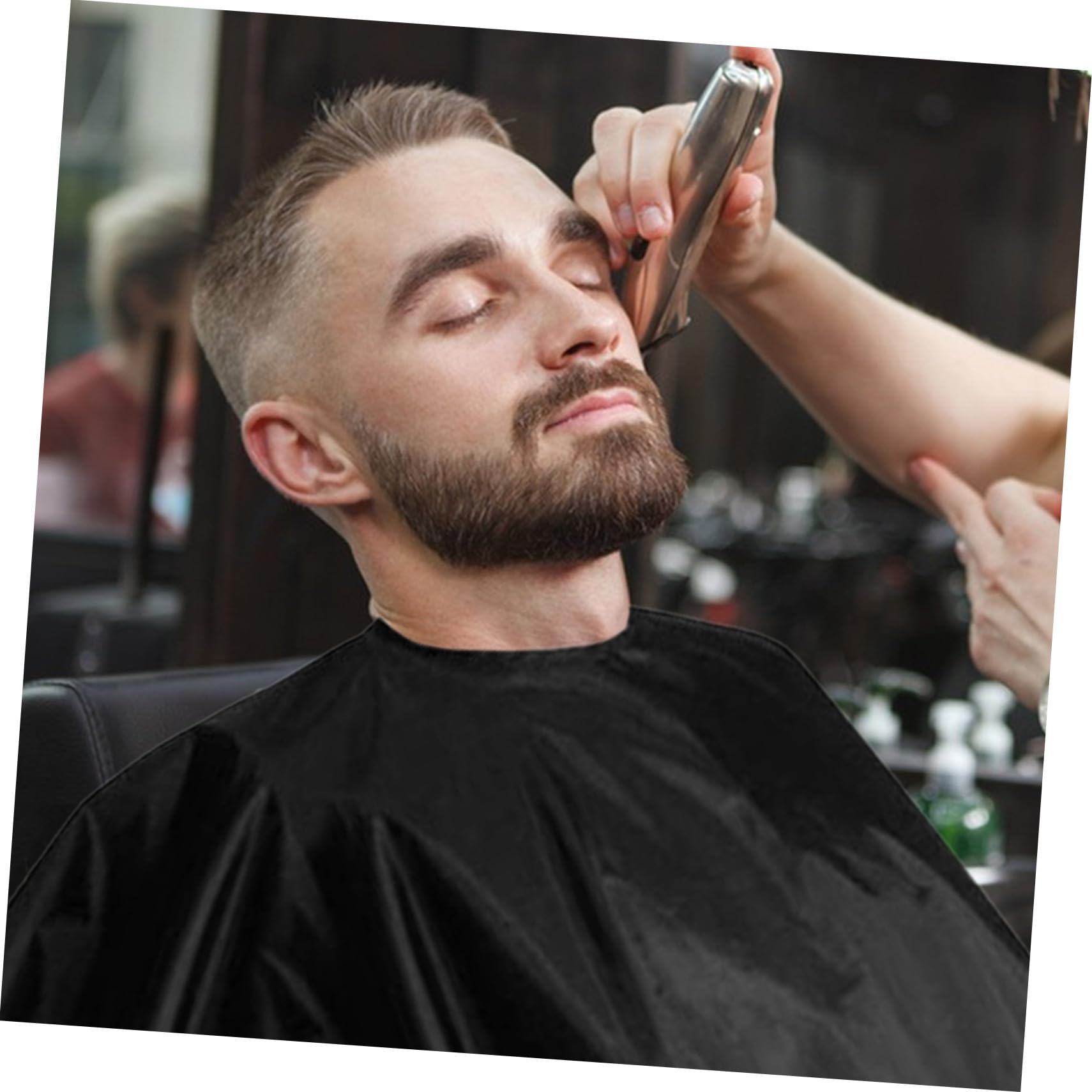 3piezas Peluquería para Corte de Cabello Bata Botón Presión Accesorio de Salón para Hombres y Mujeres Unidades