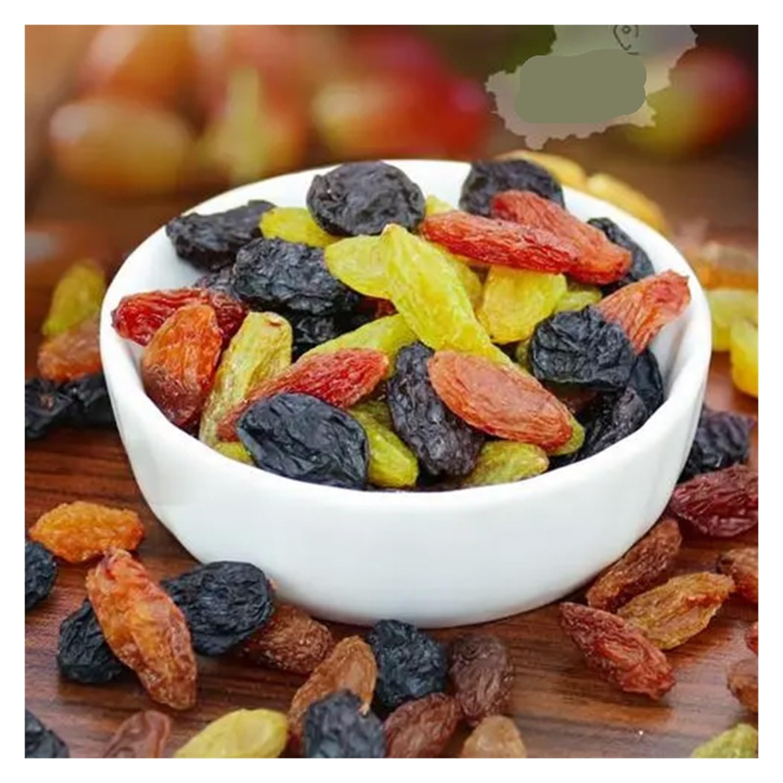 Pasas Tricolores, Bolsa 500g. Una mezcla de tres colores, madurados naturalmente y ricos en aromas frutales.(2bag)