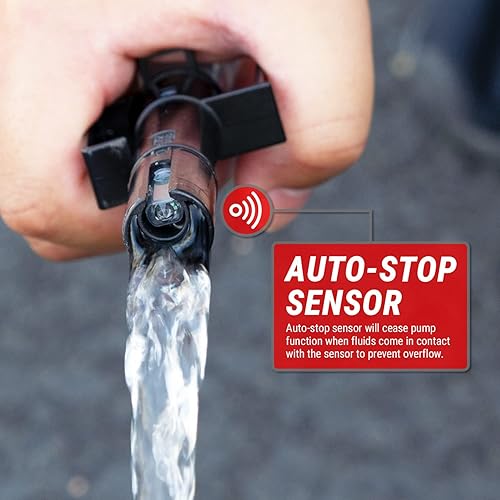 Miniatura 2 de TERA PUMP Bomba de transferencia de gas, batería D 3 veces más potente, parada automática, sin pérdida de combustible, potente succión (2.2 GPM),