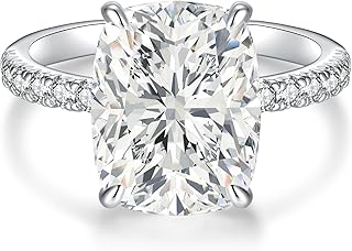 3CT/5CT Elongated Cushion Cut Engagement Ring for Women, Wedding Promise Cubic Zirconia Band, White