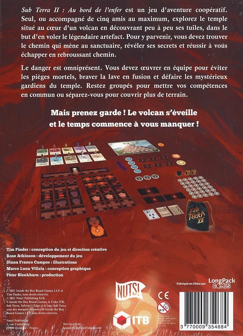Inside the Box | Sub Terra II Inferno's Edge | Gioco Da Tavolo, Avventura Cooperativa Standalone, Tempio Vulcanico A Tessere, Sfida Di Fuga Di Squadra | 1-6 Giocatori | 60 Min