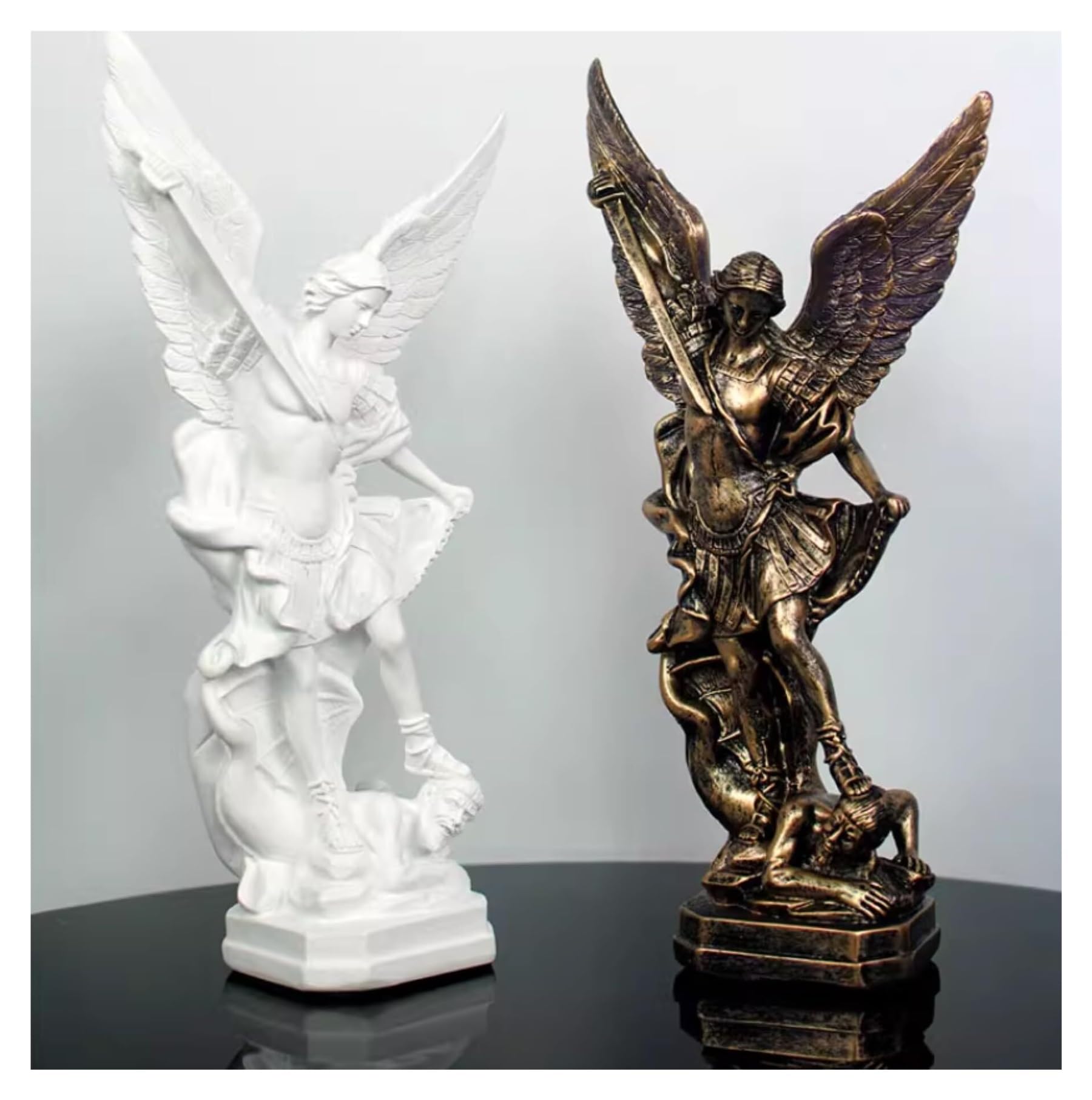 Regalos de inauguración Estatua de San Miguel Arcángel - Escultura Resina Figura Santo 12,4" Decoración única