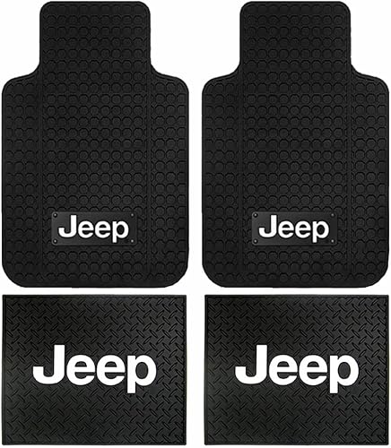 Miniatura 1 de Jeep alfombras de goma para asientos delanteros y traseros con logo para SUV - 4 piezas