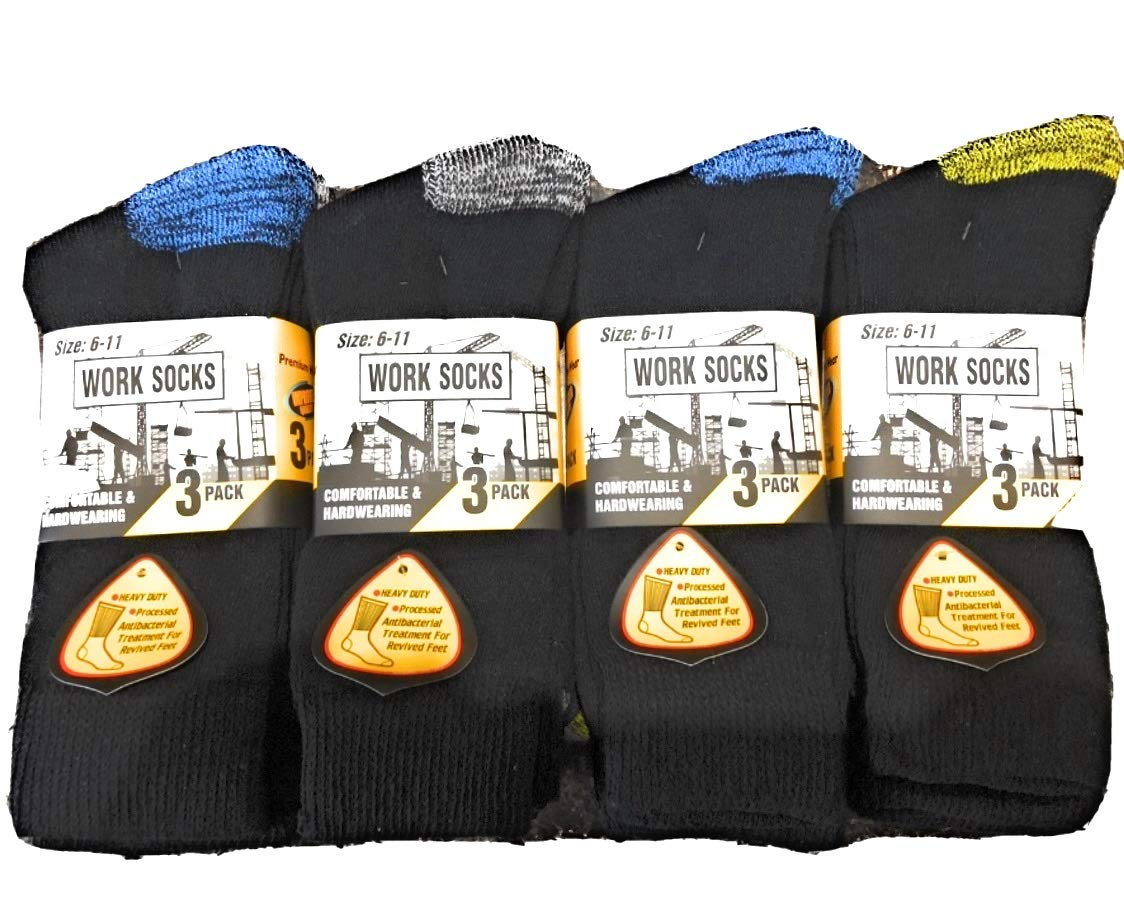 Premium Wear12 Pairs Men’s Heavy Duty Work Socks