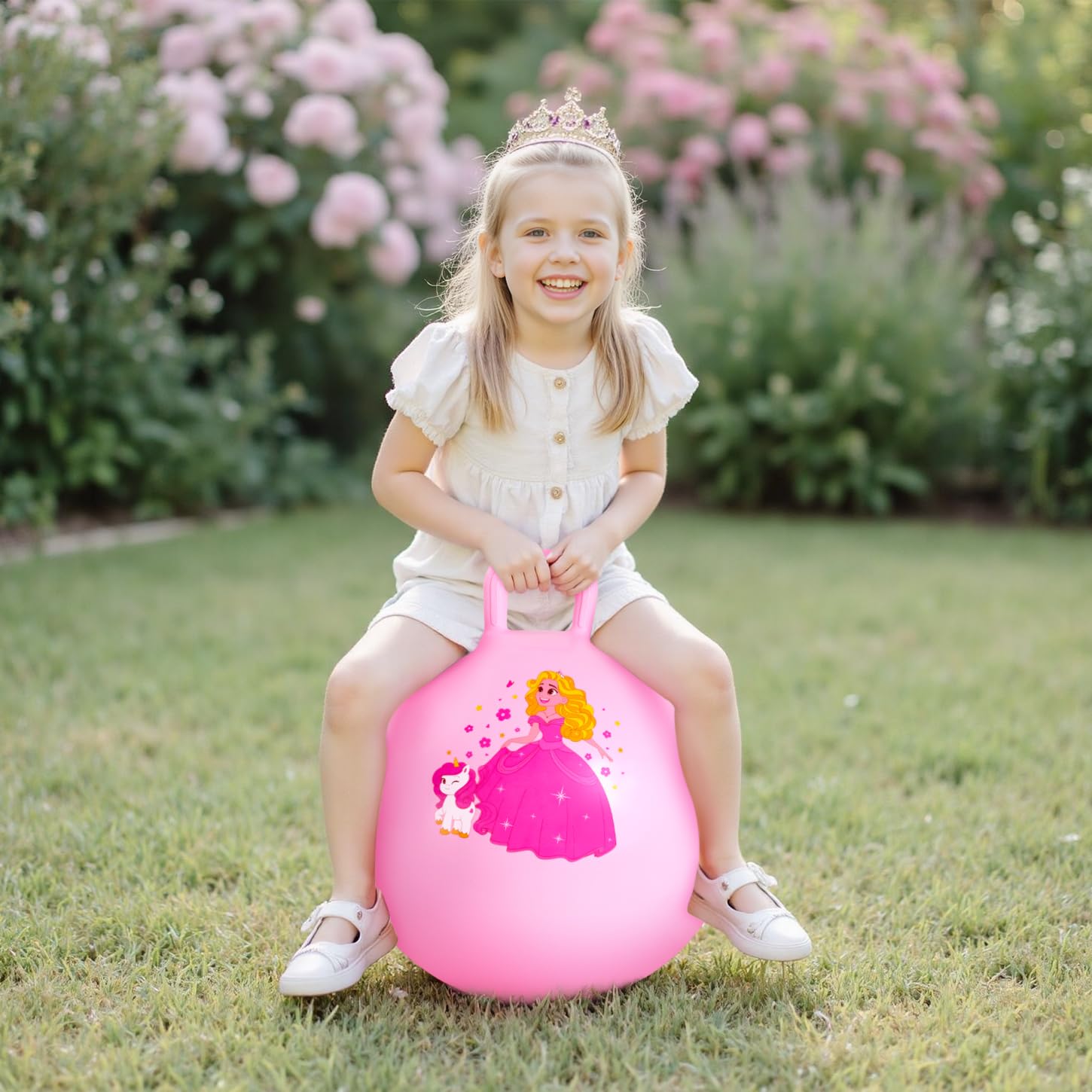 U&C Planet 45 Cm Space Hoppers For Children, Jumping Ball With Handle