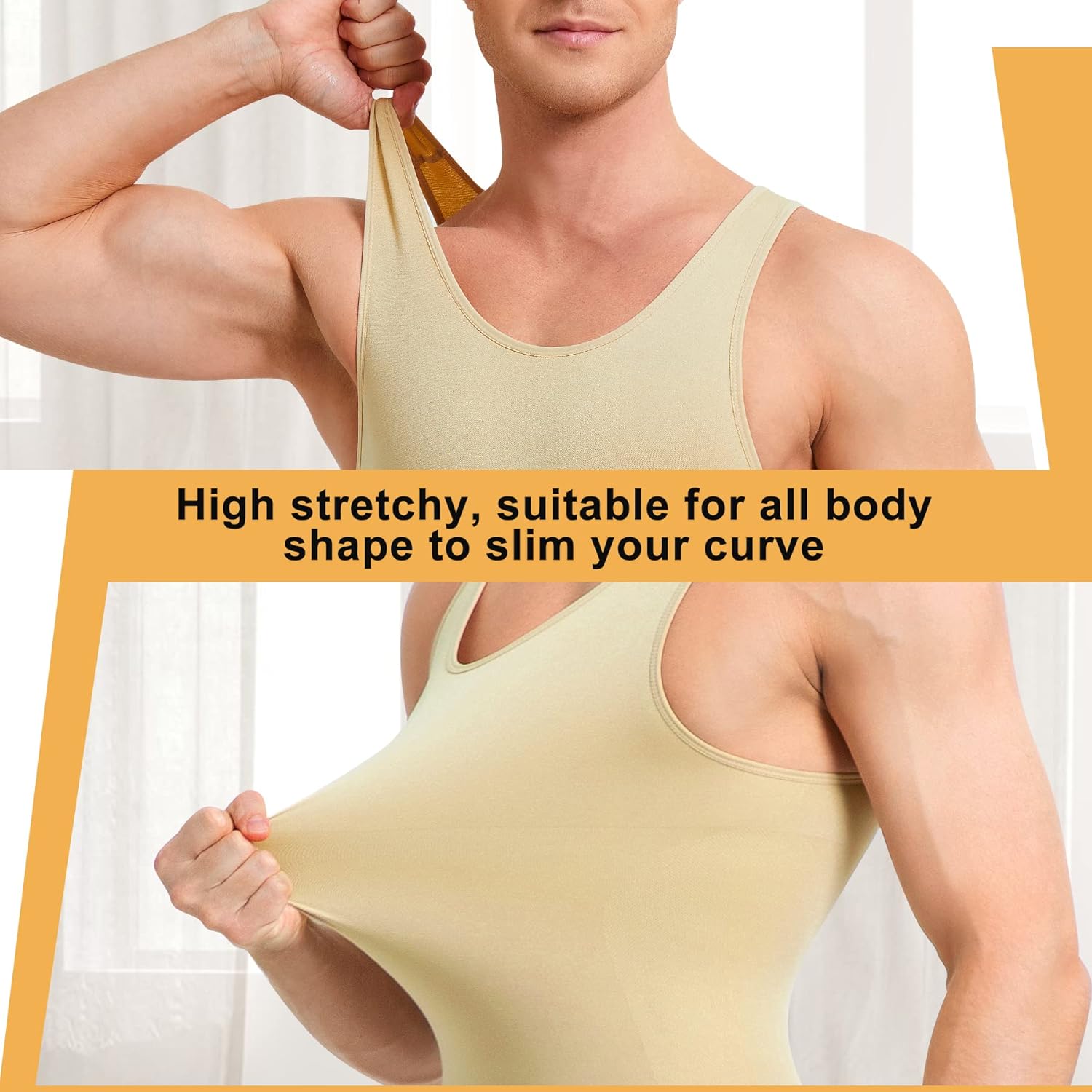 Mens Sleeveless Full Body Shaper Underwear Slimming Compression Bodysuit Shapewear Tummy Control Fajas Para Hombres - Image 4