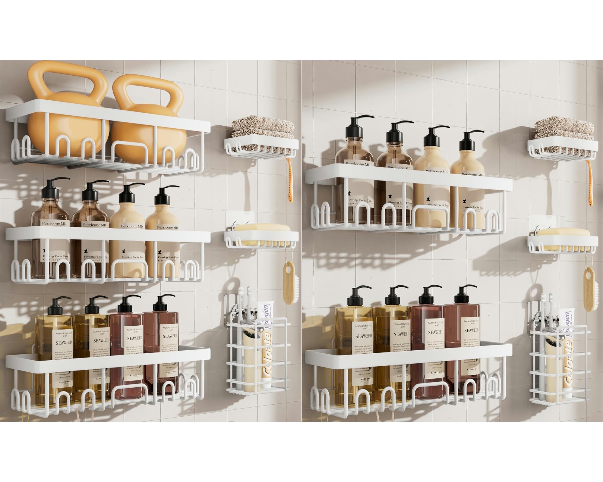 Veken Shower Caddy 11-Pack White