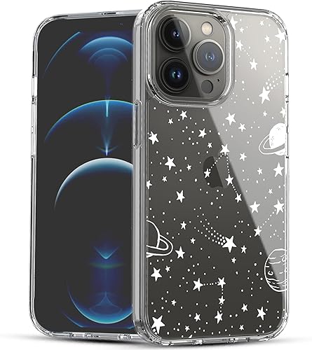 RANZ Compatible con Funda para iPhone 13 Pro, Serie Anti-Arañazos y a los Golpes, Carcasa Protectora de PC Duro Transparente + Amortiguador de TPU