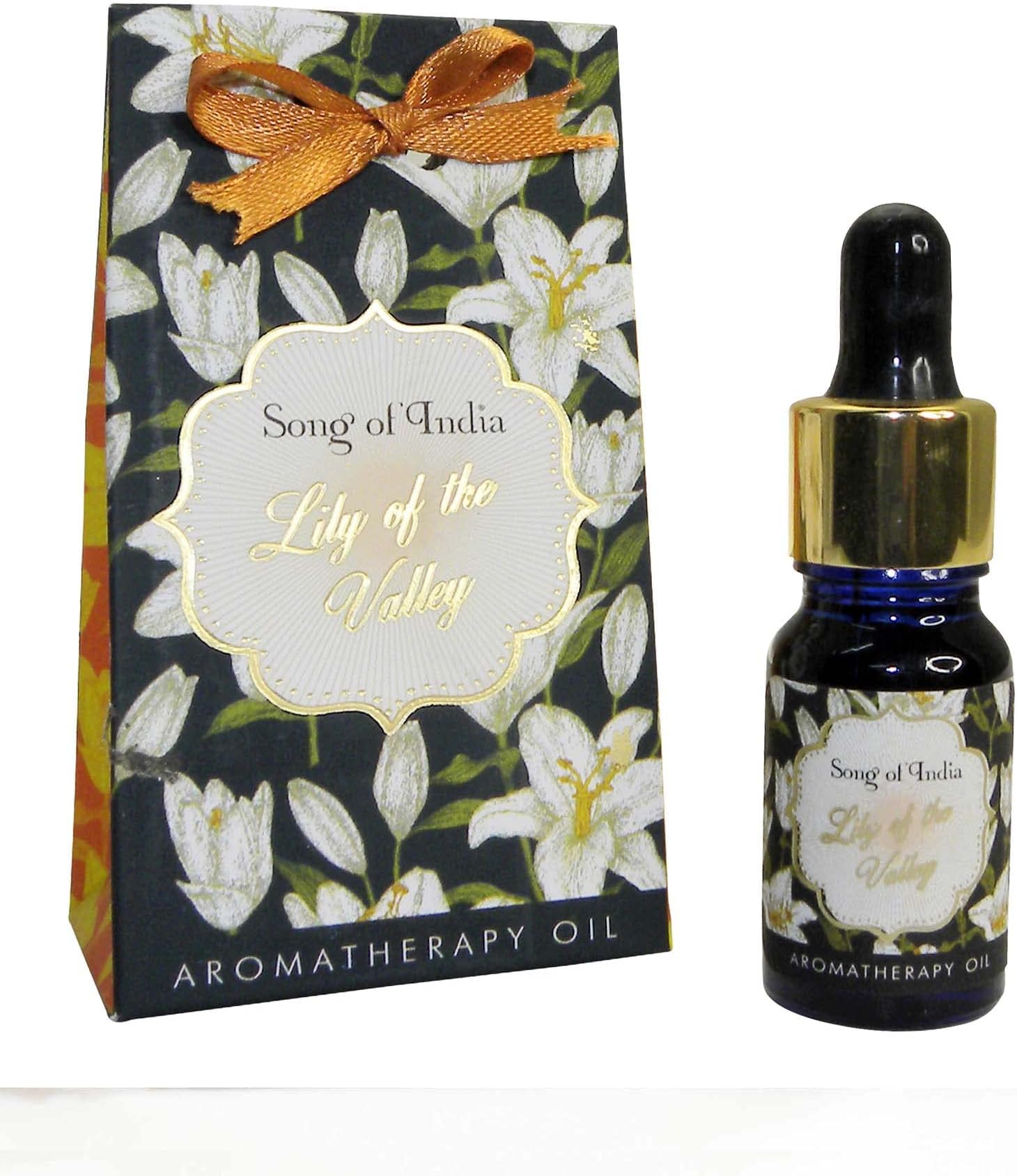 Song of India Aromatherapy Oil for Aroma Diffuser & Vaporiser in Glass Bottle with Dropper, 10 ml. | Little Pleasures (Lily of The Valley)