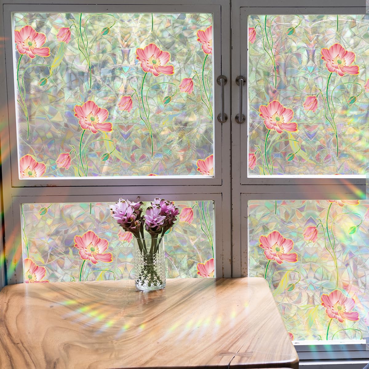 Amazon.com: Runtoo Rainbow Poppy Flower Window Clings 3D