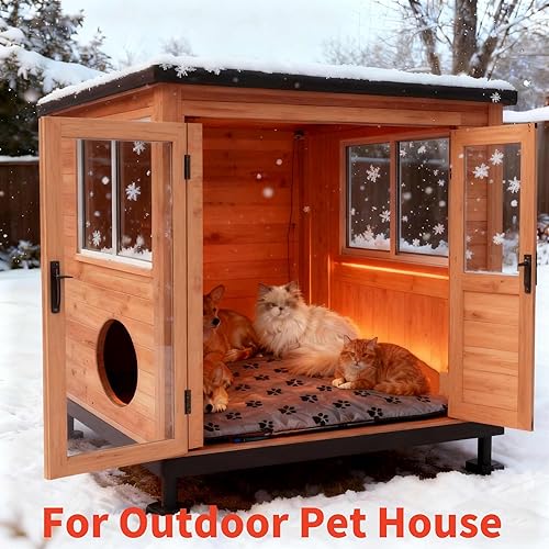 Miniatura 5 de Almohadilla térmica para cachorros para perros recién nacidos, cama climatizada para cachorros, cama climatizada para gatos, 4 temporizadores de