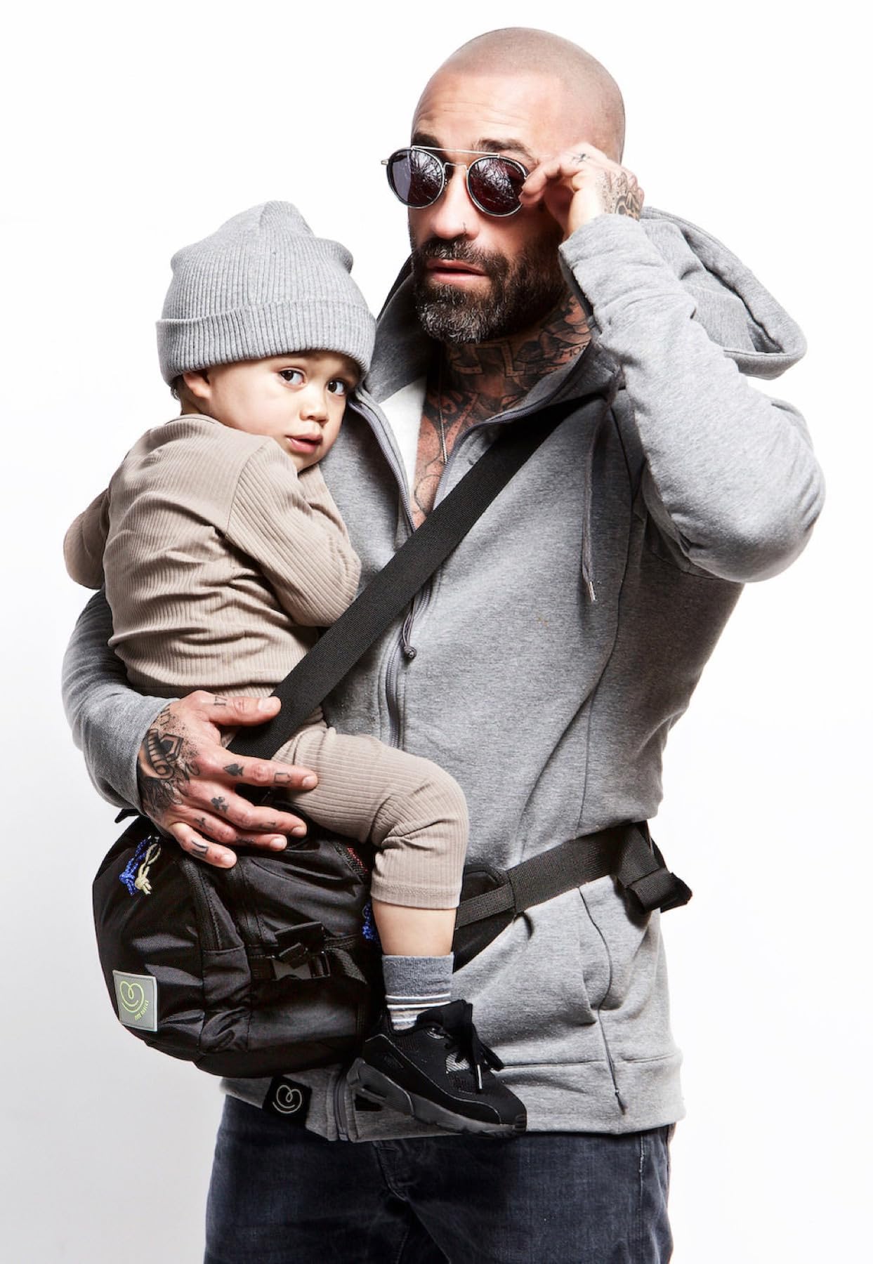 CaravanBag Pack Ultime Sac à langer étanche Noir - Porte-bébé ceinture hanche avec attache poussette