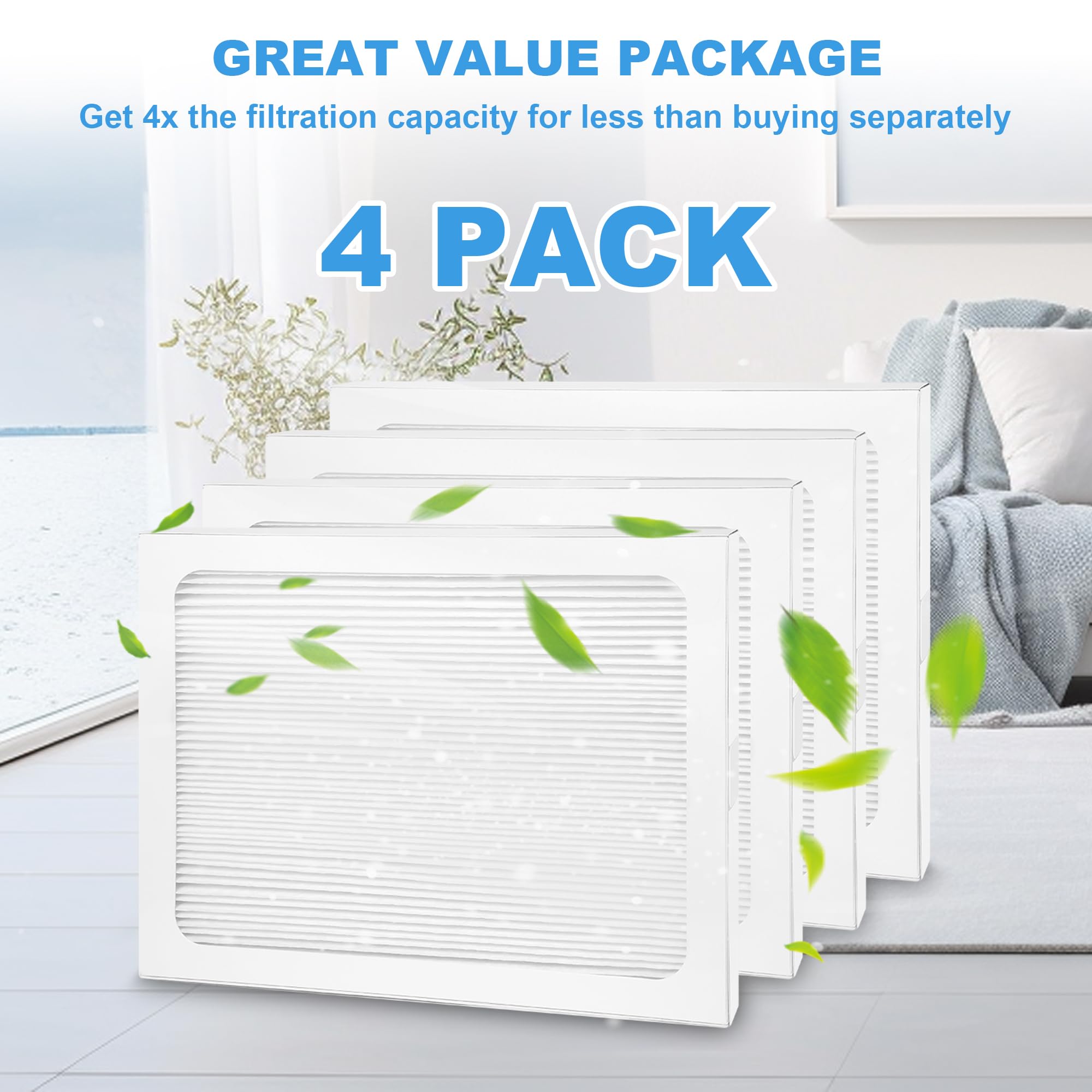 9 x 11 x 1 Dehumidifier Filter MERV 13 Compatible with Santa Fe Compact70, Ultra70, Element, Compact2, UA 65H dehumidifier Models, 4 Packs 5