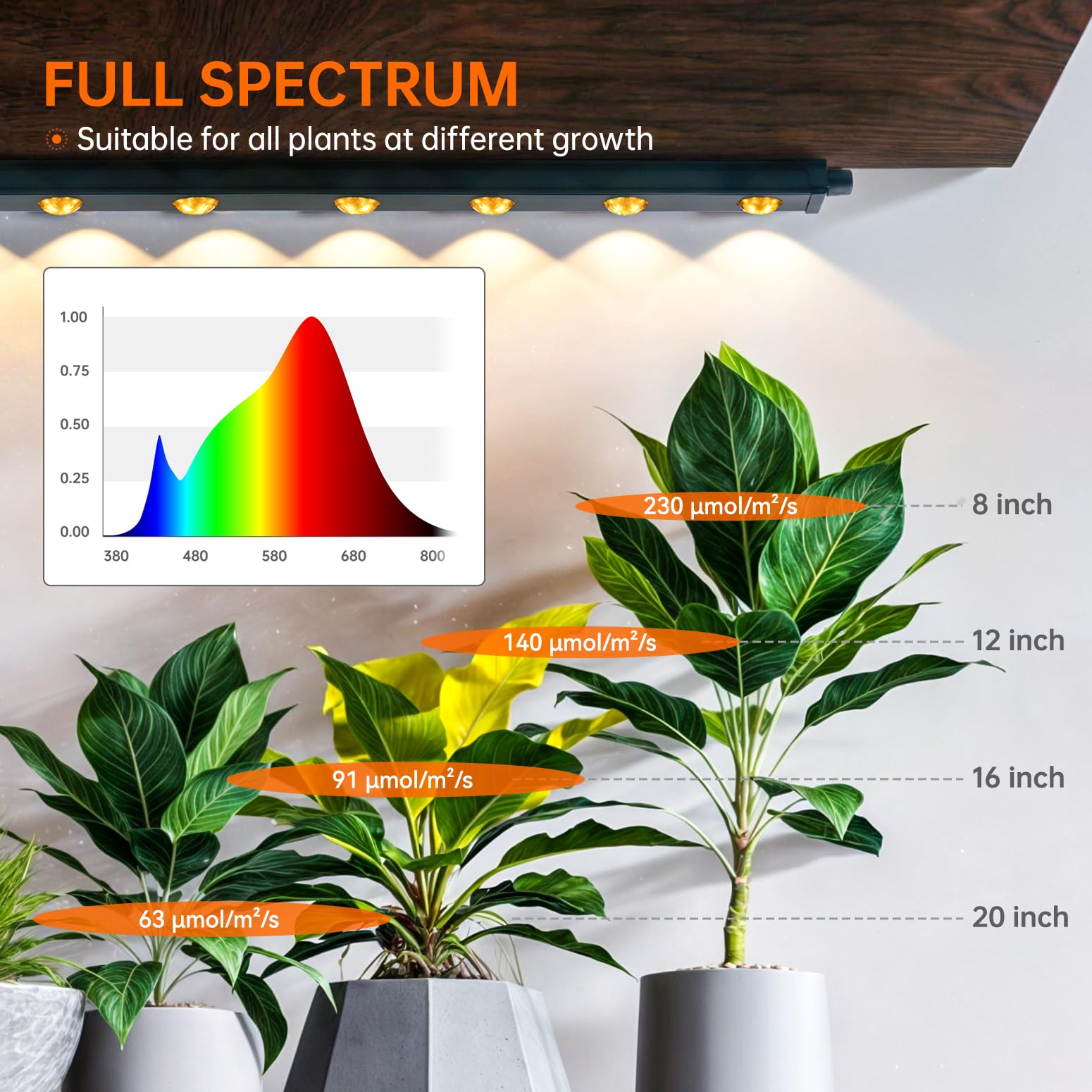 Snapklik.com : Bstrip 2ft Full Spectrum LED Indoor Plant Grow Light ...