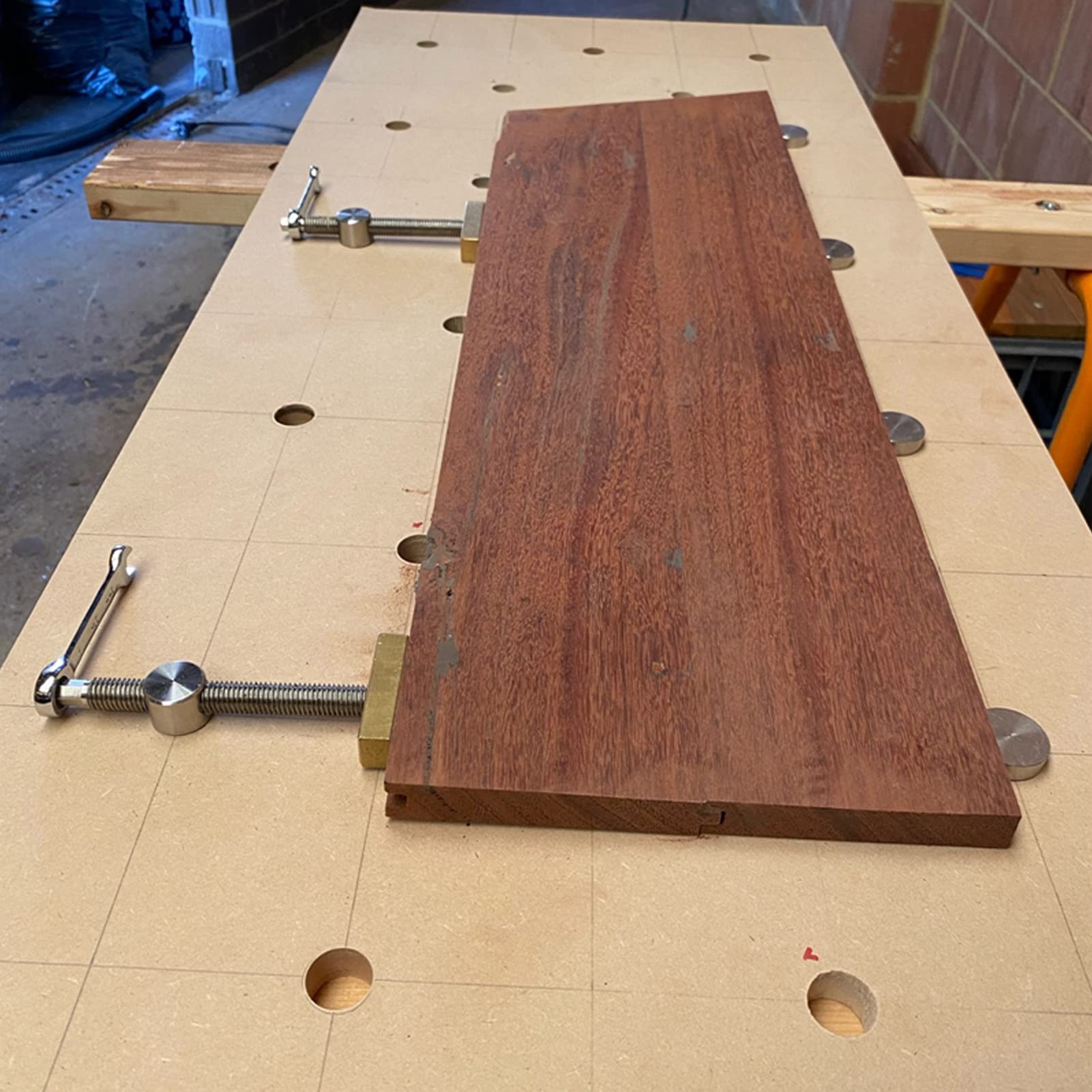 Leapiture 4PCS Workbench Stop Dog Peg Brake Stop Stainless Steel Silver Exquisite Desktop Bench Dog for Woodworking Dia 19mm