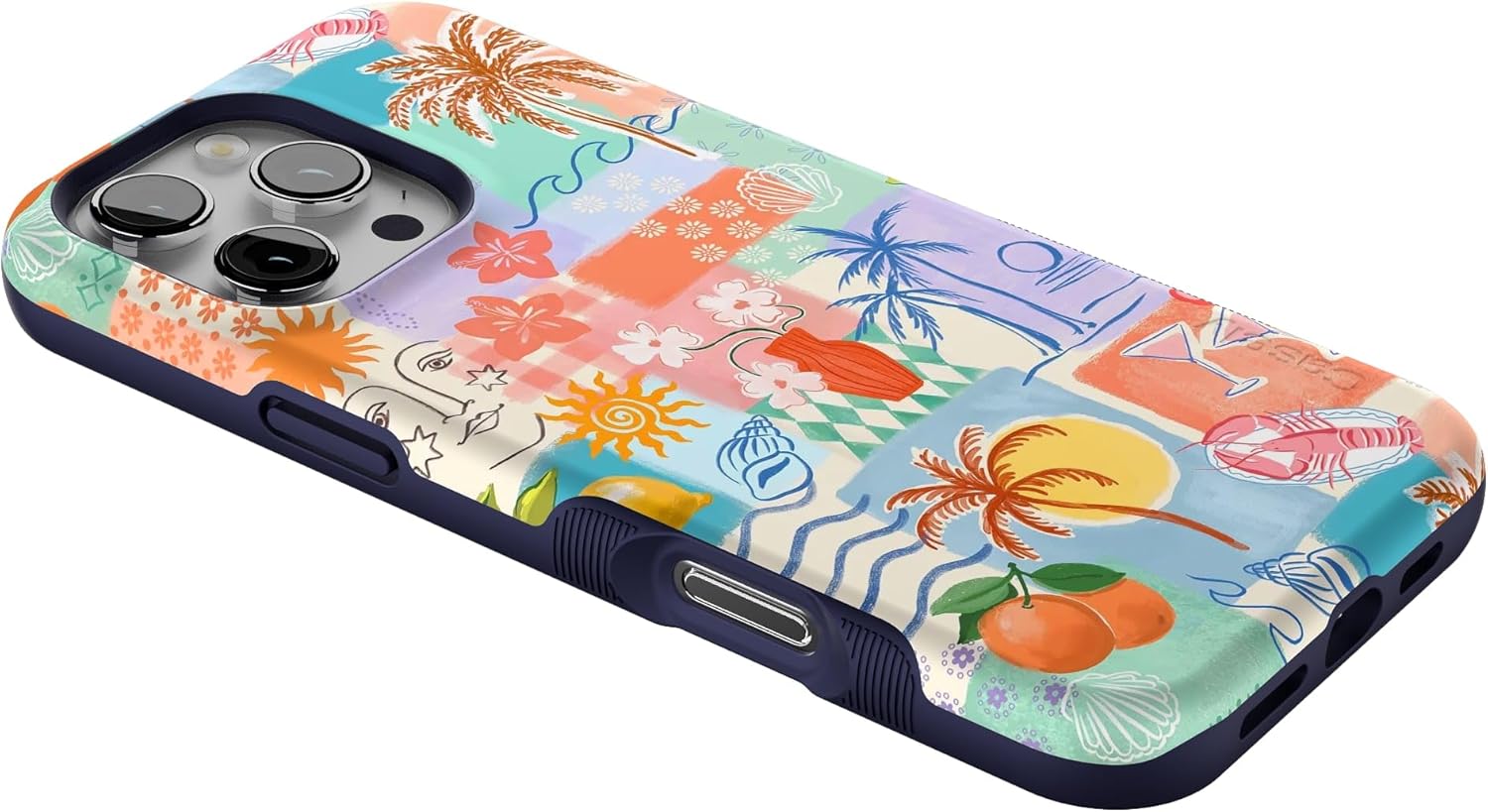 Casely iPhone 16 Pro Case | Tropical Heat | Beachy Collage | Bold Protective Design | MagSafe Compatible | Military-Grade Drop Protection | Wireless Charging