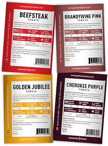 Miniatura 5 de Gardeners Basics, Semillas de tomate para plantar 16 semillas de tomate reliquia, Tiny Tim, semillas de tomate cherry, semillas de bistec, semillas