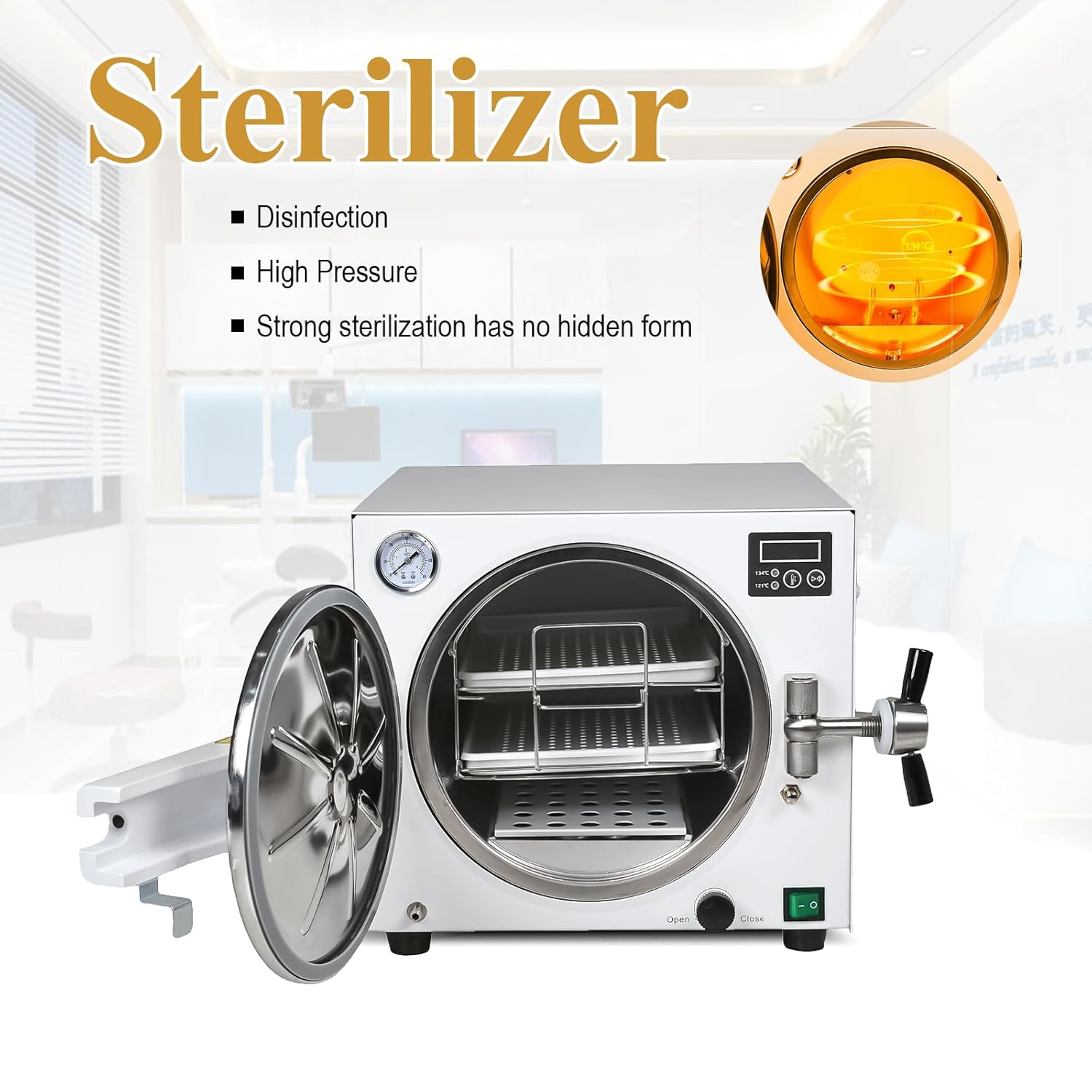 18L High-Pressure Steam Sterilizer (Autoclave E218): Stainless Steel Lab Equipment for Precision Sterilization