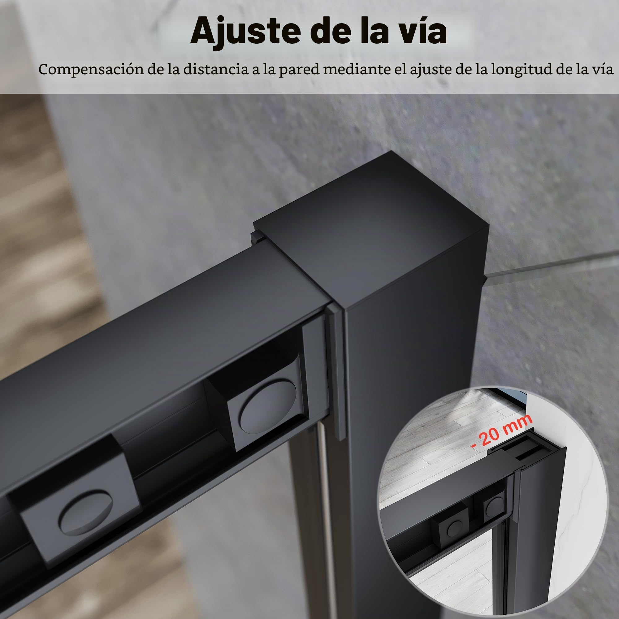 Cabina de ducha esquinera 80 x 100 cm, puerta corredera, cabina de ducha completa con puerta corredera de cristal de seguridad de 5 mm (ESG), altura: 195 cm, marco negro