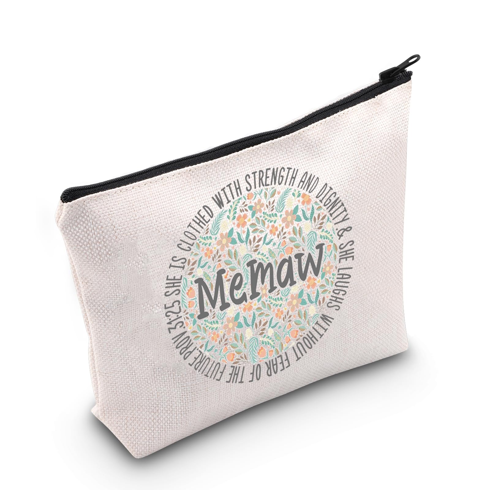MEIKIUP Grandma Gift Memaw Makeup Bag Best Memaw Ever Gift New Grandma Gift Memaw Birthday Gift for Women (Memaw Bag)