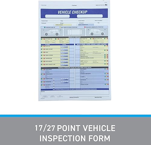 Miniatura 3 de SSWBasics Formulario de inspección del vehículo de 17/27 puntos, 8 1/2 pulgadas de alto x 11 pulgadas de ancho, paquete de 100
