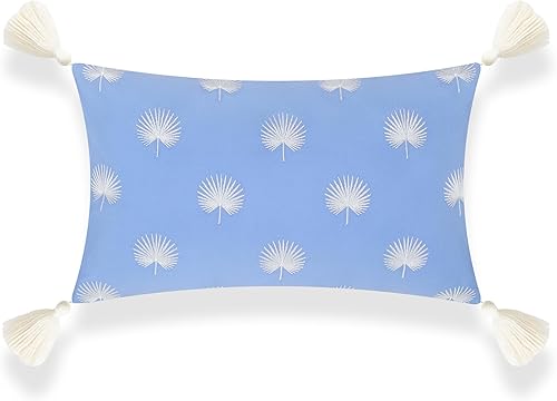 Miniatura 6 de Hofdeco Premium Coastal Patio - Funda de almohada lumbar para interiores y exteriores, 12 x 20 pulgadas, repelente al agua para patio trasero, sofá,