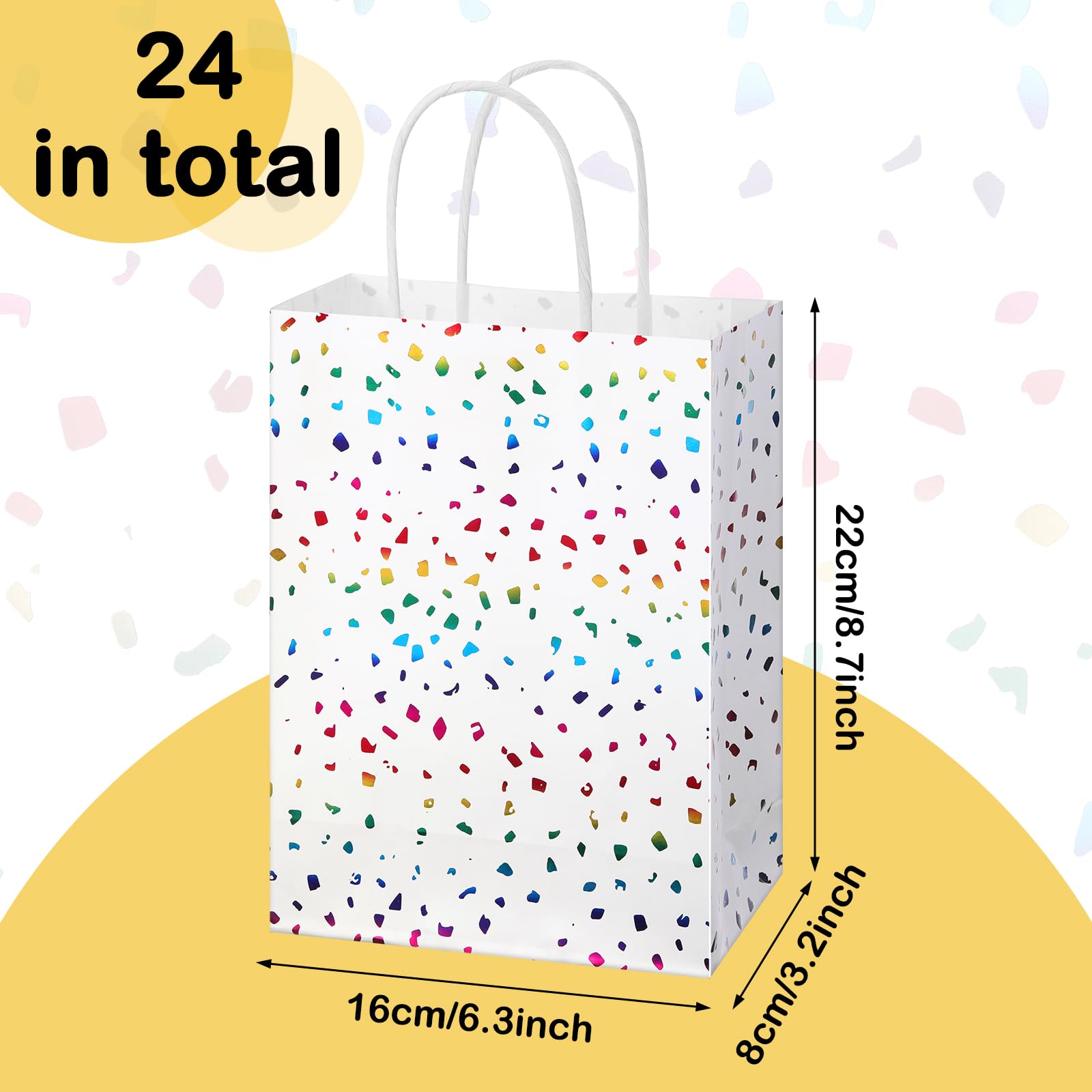 Onteftshop Papier-Geschenktüten Mit Griffen – 32 Stück, 21,6x15,2x9,5cm, 16 Regenbogenfarben, Für Partys & Feiern