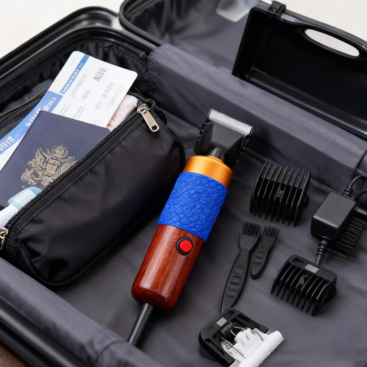 zalati Tufting Trimmer Mat Clippers Kit 2 Stück Limit Comb 6 Gears Einstellbare Geschwindigkeit Geräuscharm Holzgriff 200 W