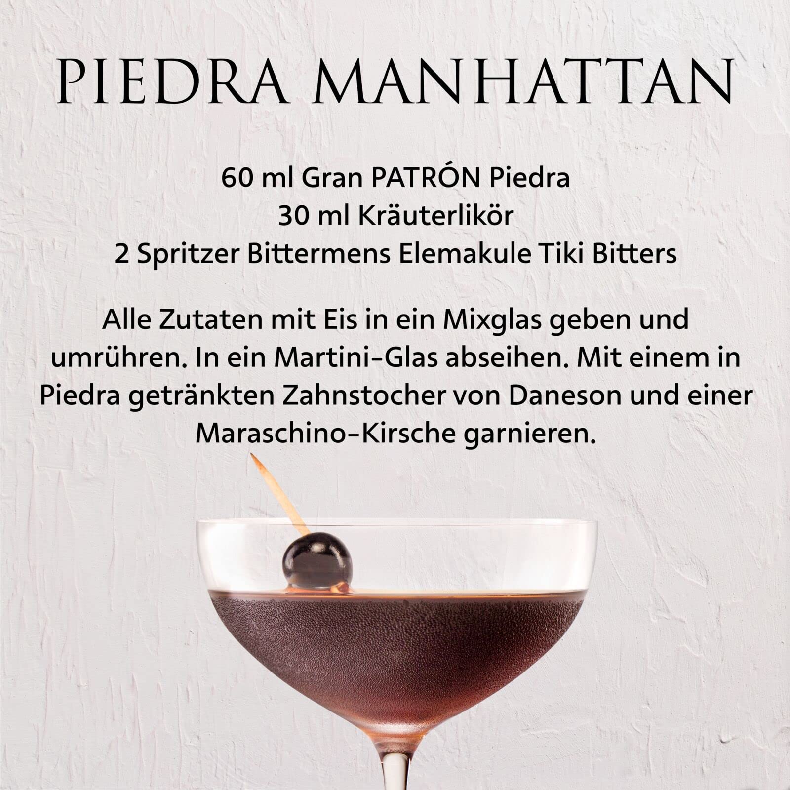 Gran PATRÓN Piedra Ultra-Premium-Tequila, 40% Vol., 70 cl/700 ml, aus 100 % besten blauen Weber-Agaven, in Mexiko in kleinen Chargen handdestilliert