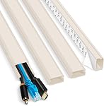 TV Cable Hider Wall 63in White Wire Cover for Wall Paintable Cord Cover Kit | 4 x L15.7in W0.98in H0.5in, Cord Covers for TV on Wall, Hide Cords Wall Mounted TV, Cord Concealer Channel