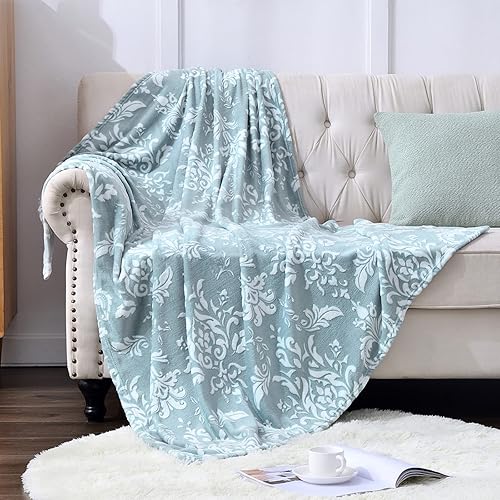 Miniatura 4 de SOCHOW - Manta Uragiri, de franela, vellón, ligera, muy suave y acogedora, de 50 x 60 pulgadas, en color celadón