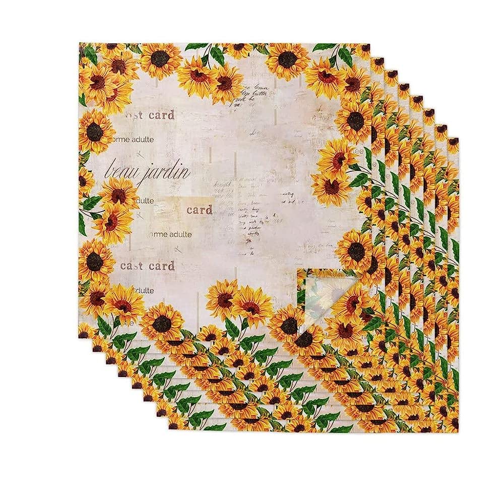 Serviettes en tissu de tournesol festif pour repas de famille