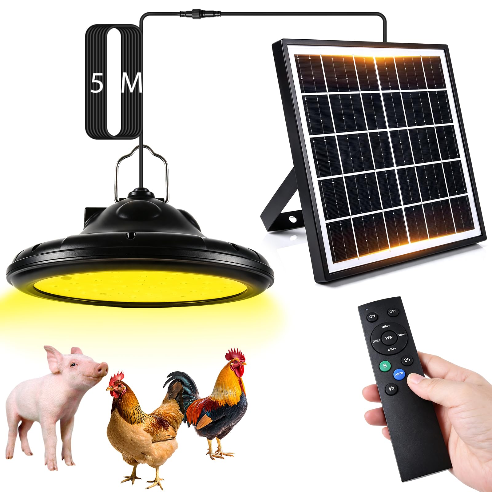 Solar-Hängelampe Outdoor,100 LED 1200 Lumen dimmbar mit