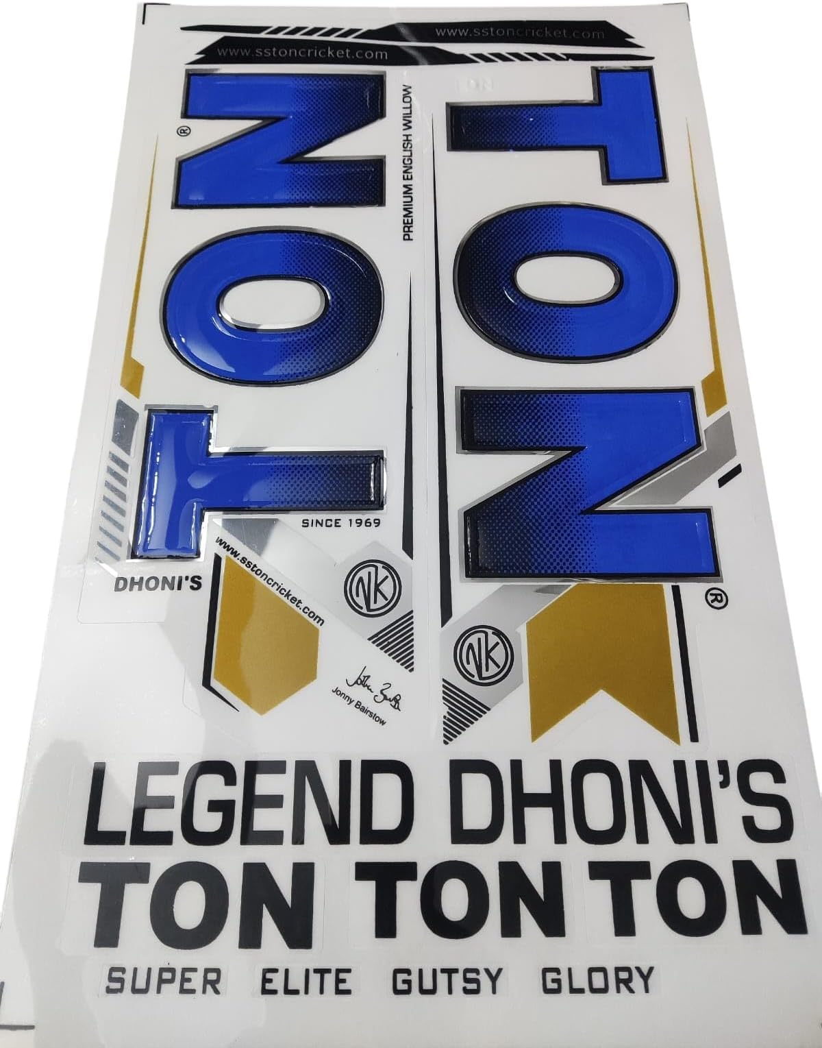Sports World Rohit Sharma 3D Embossed Cricket Bat Sticker, Blue