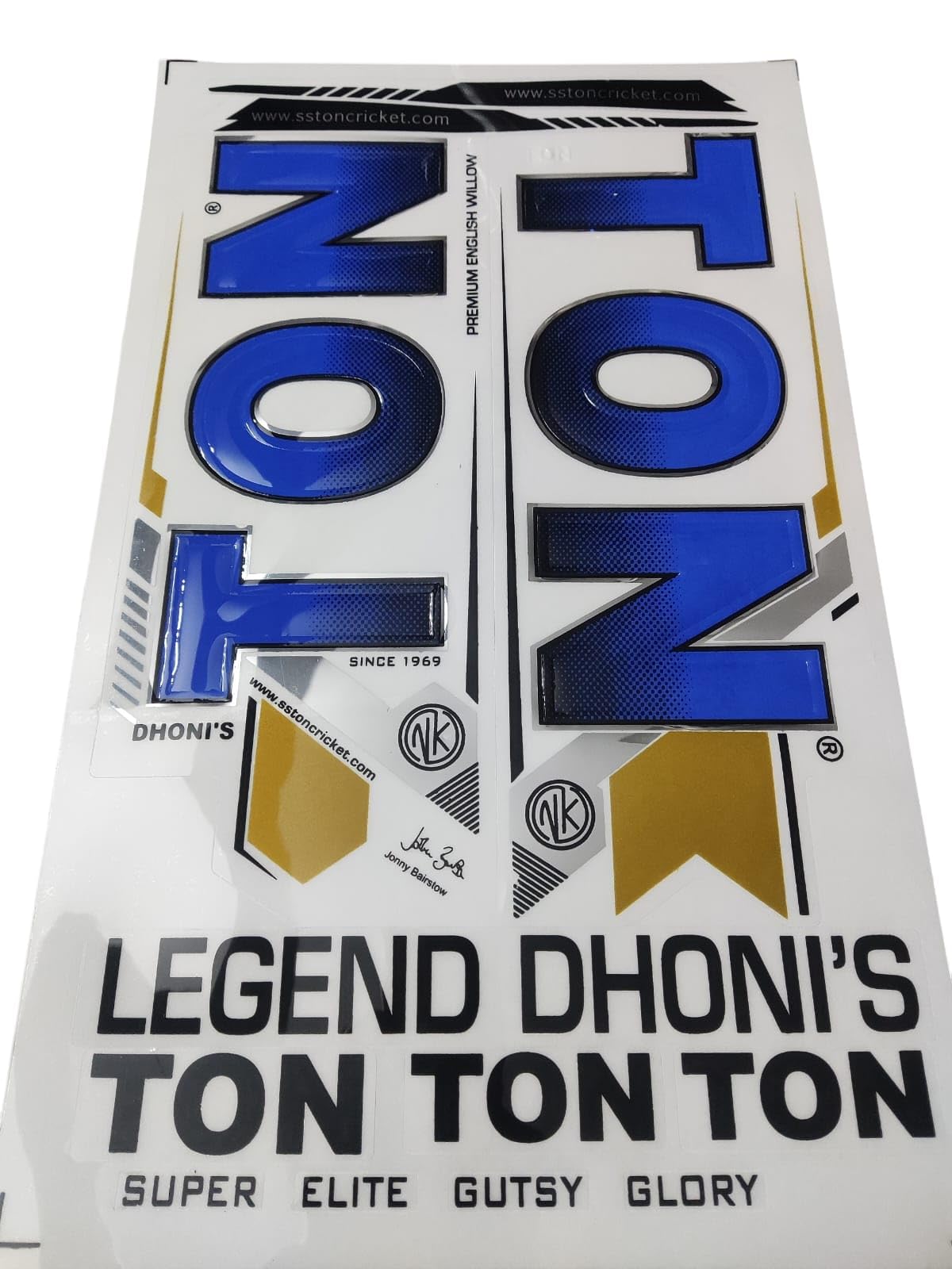 Rohit Sharma 3D Embossed Cricket Bat Sticker, Blue