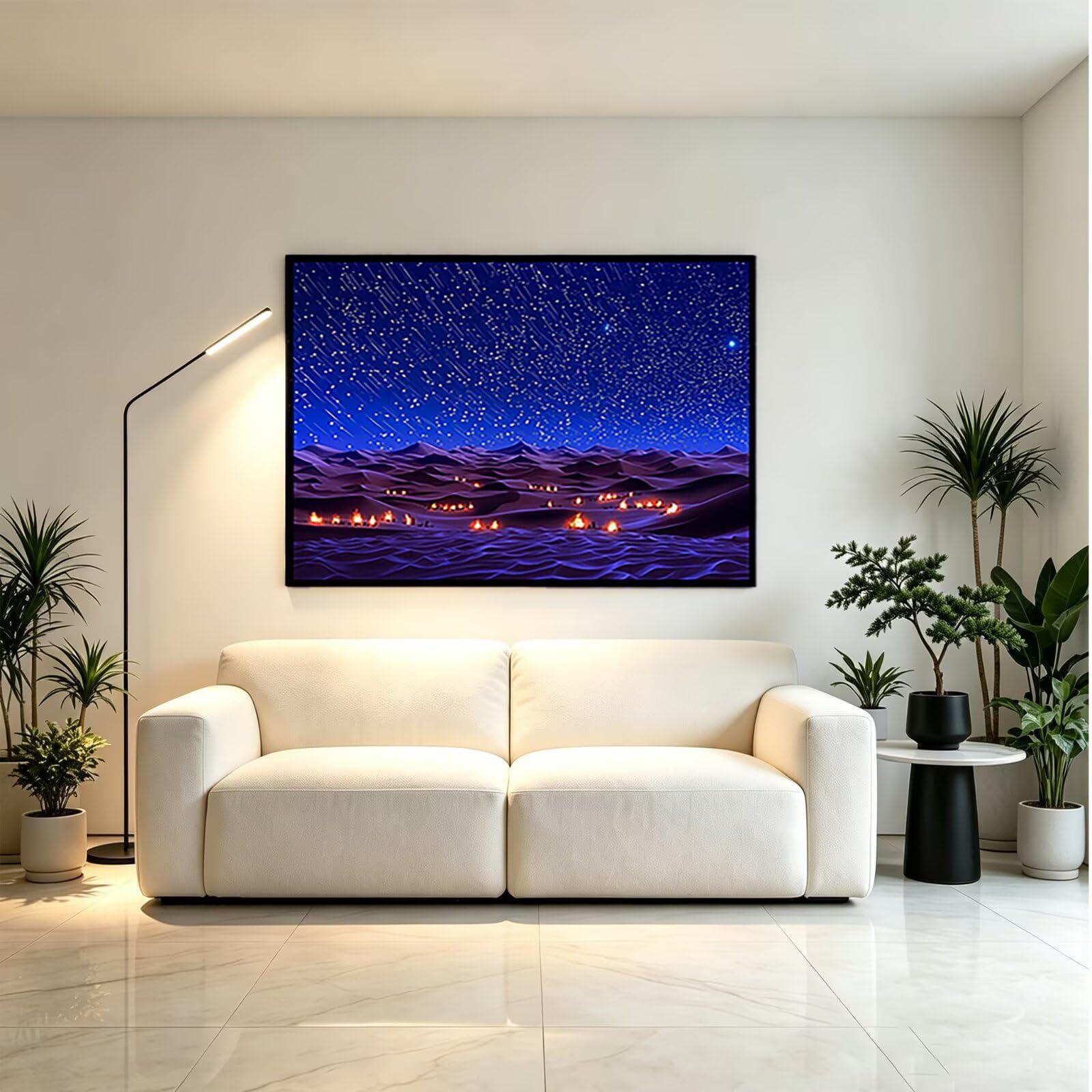 5D kwadratowy obraz diamentowy noc 60x80cm-36357